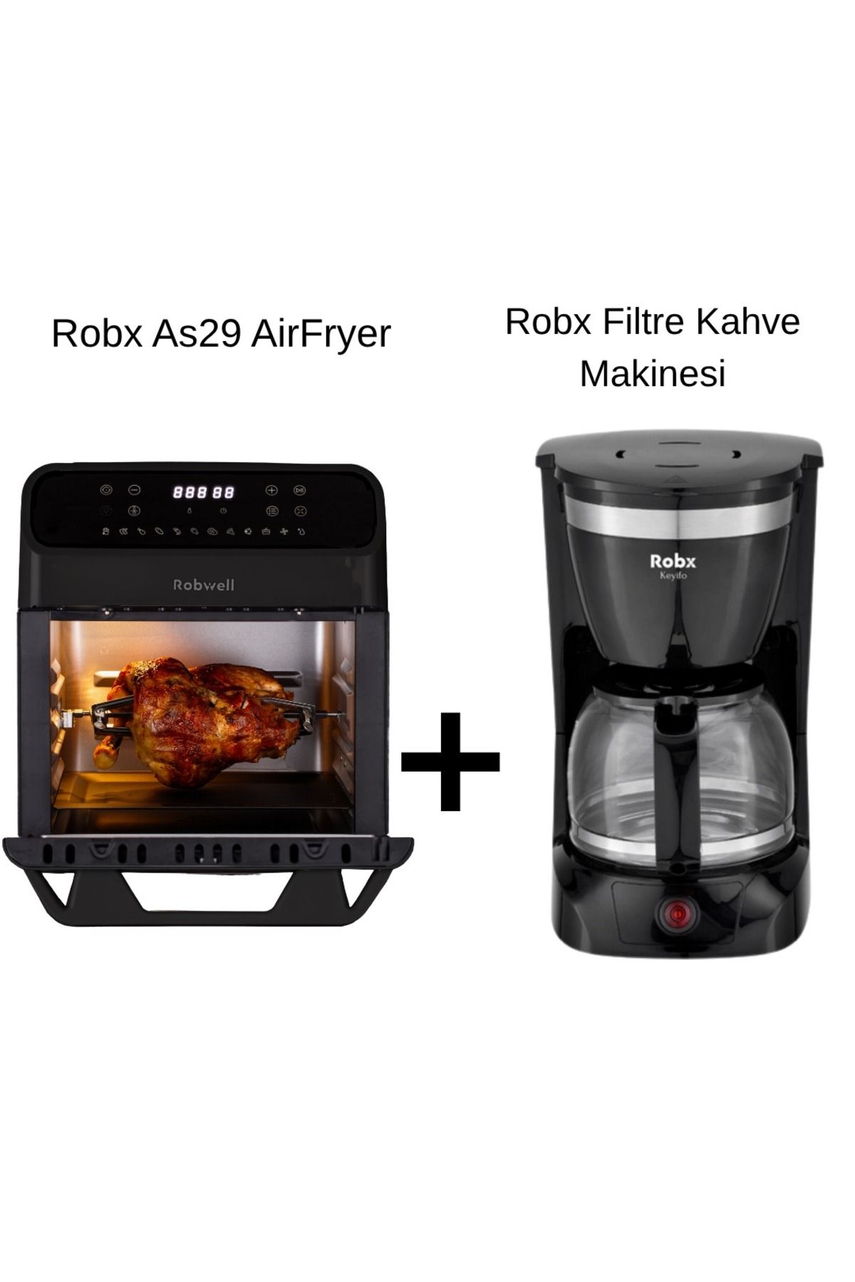 ROBX Robwell AS29 12 LT Airfryer ve Filtre Kahve Makinesi