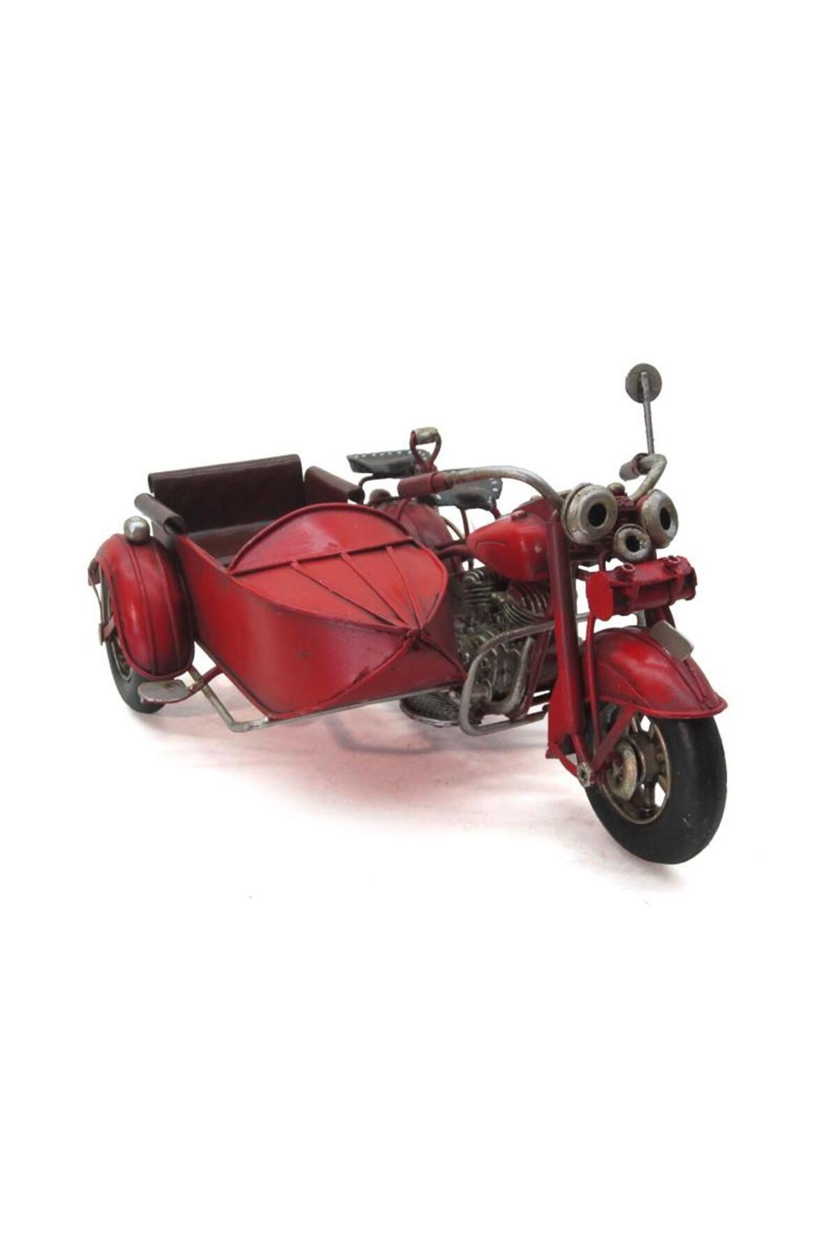 Serero Dekoratif Metal Motosiklet Sepetli Vintage Dekoratif Hediyelik
