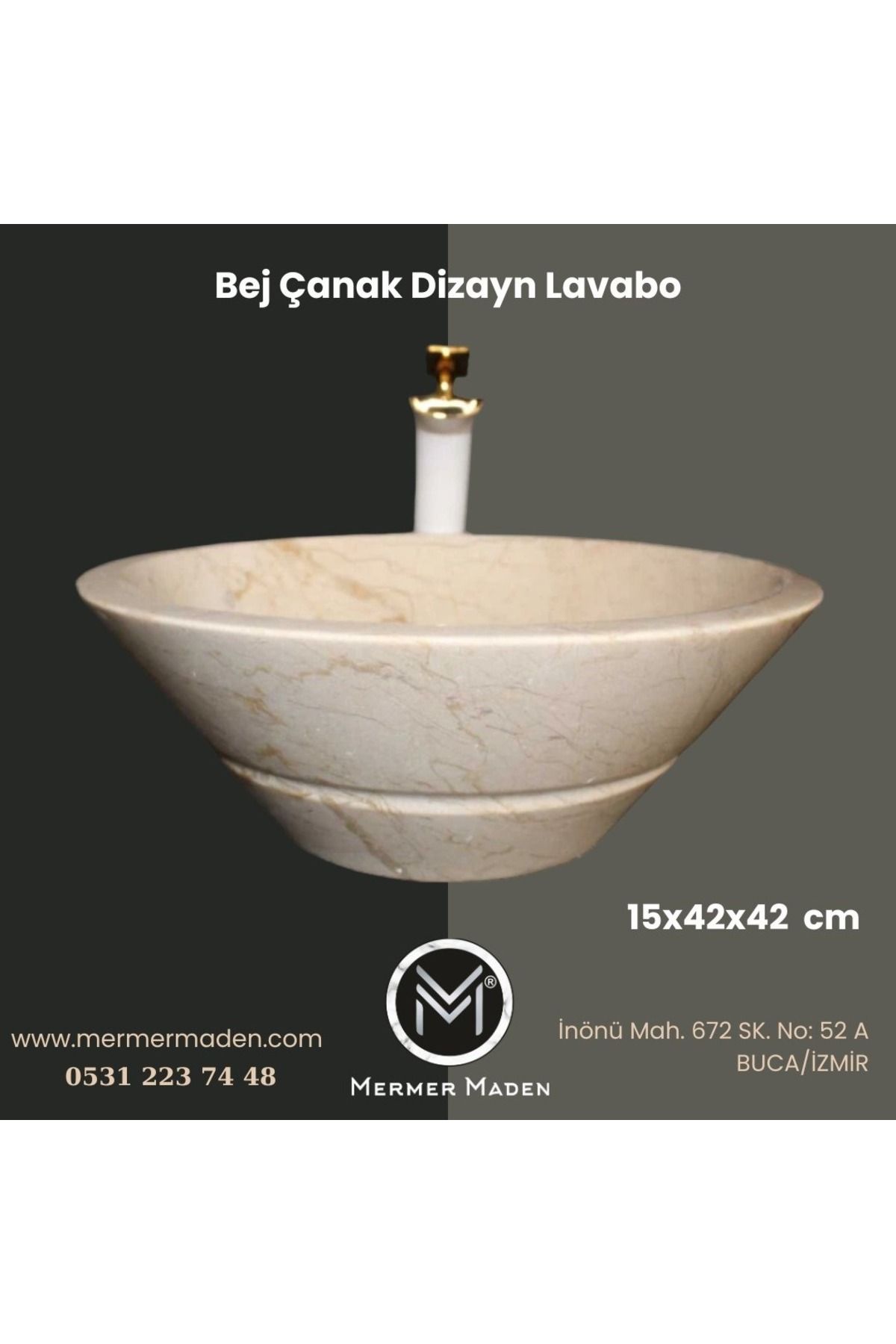 entrend11 Bej Çanak Dizayn Lavabo