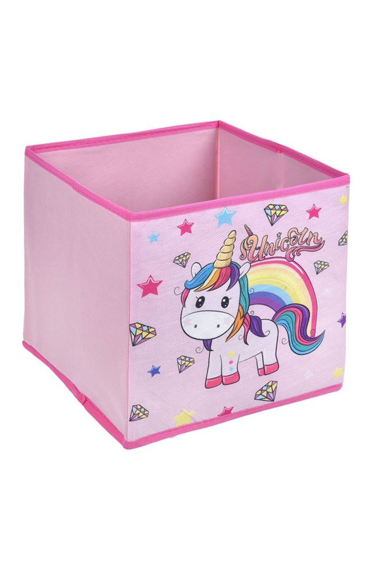 UNICORN-Cutie depozitare jucarii Unicorn Curcubeu, 25x25x25cm Roz 1