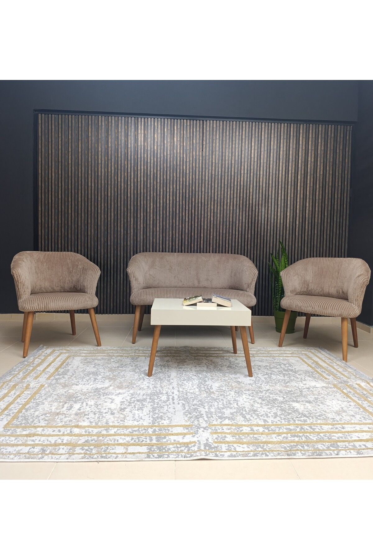 COLORMİX Henna Çay Seti Koltuk Takımı Balkon Bahçe Ofis Teras Salon Mutfak