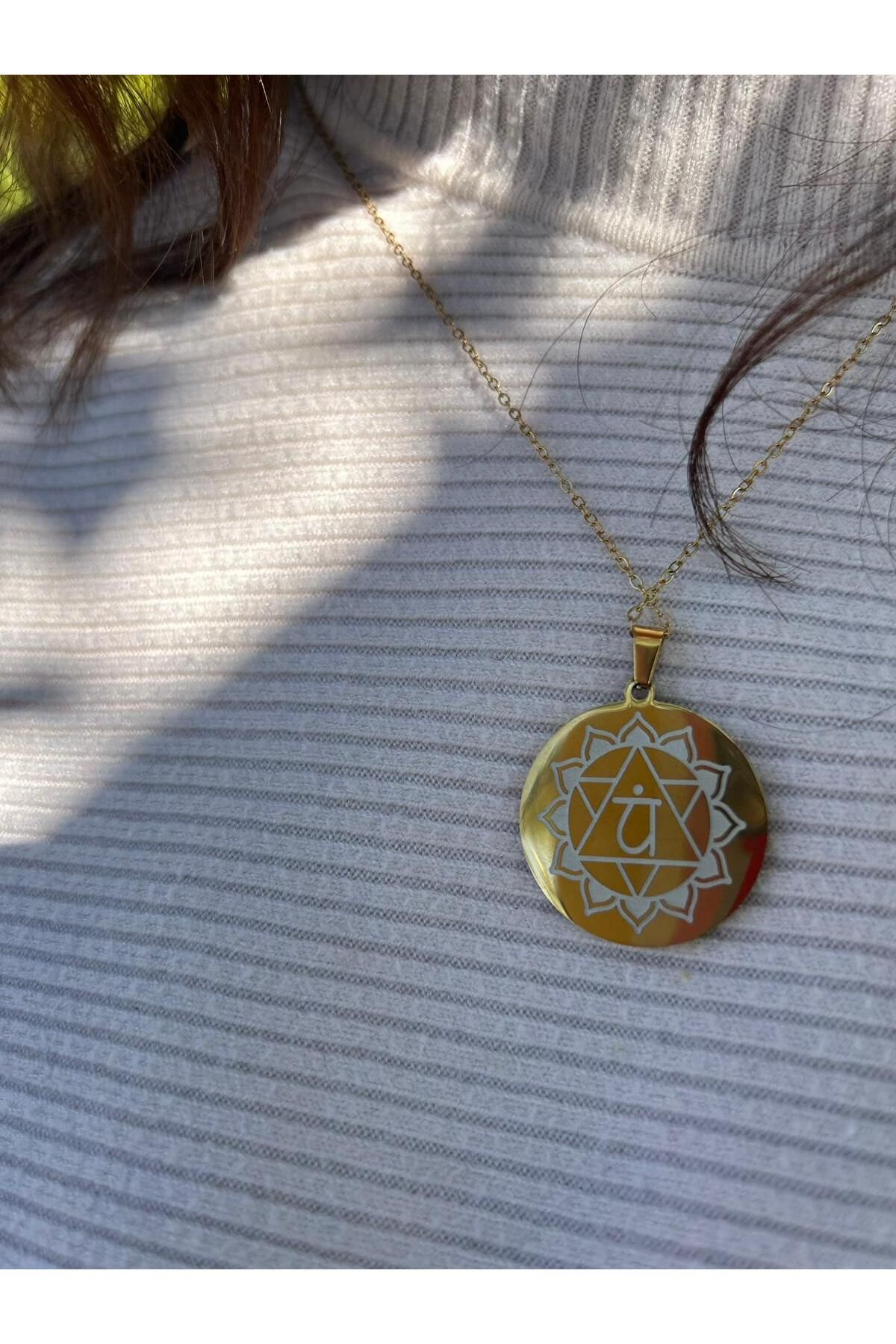 Minerva Astro Shop Gold Çelik Kalp Çakrası Kolyesi | Anahata Enerjisi | Sevgi & Şefkat | Çakra Serisi Spiritüel Takı