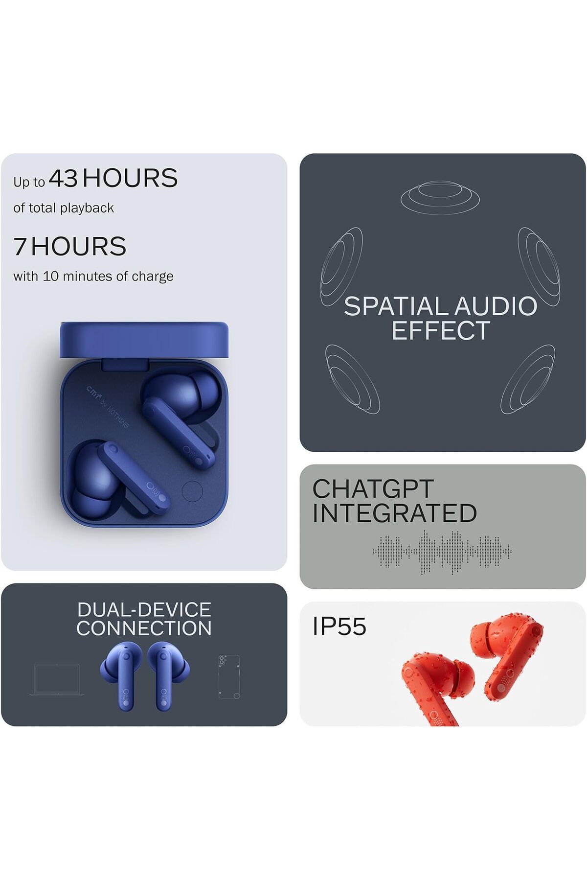 cmf by NOTHING-Buds Pro 2 Wireless Earbuds with ChatGPT Integration 5