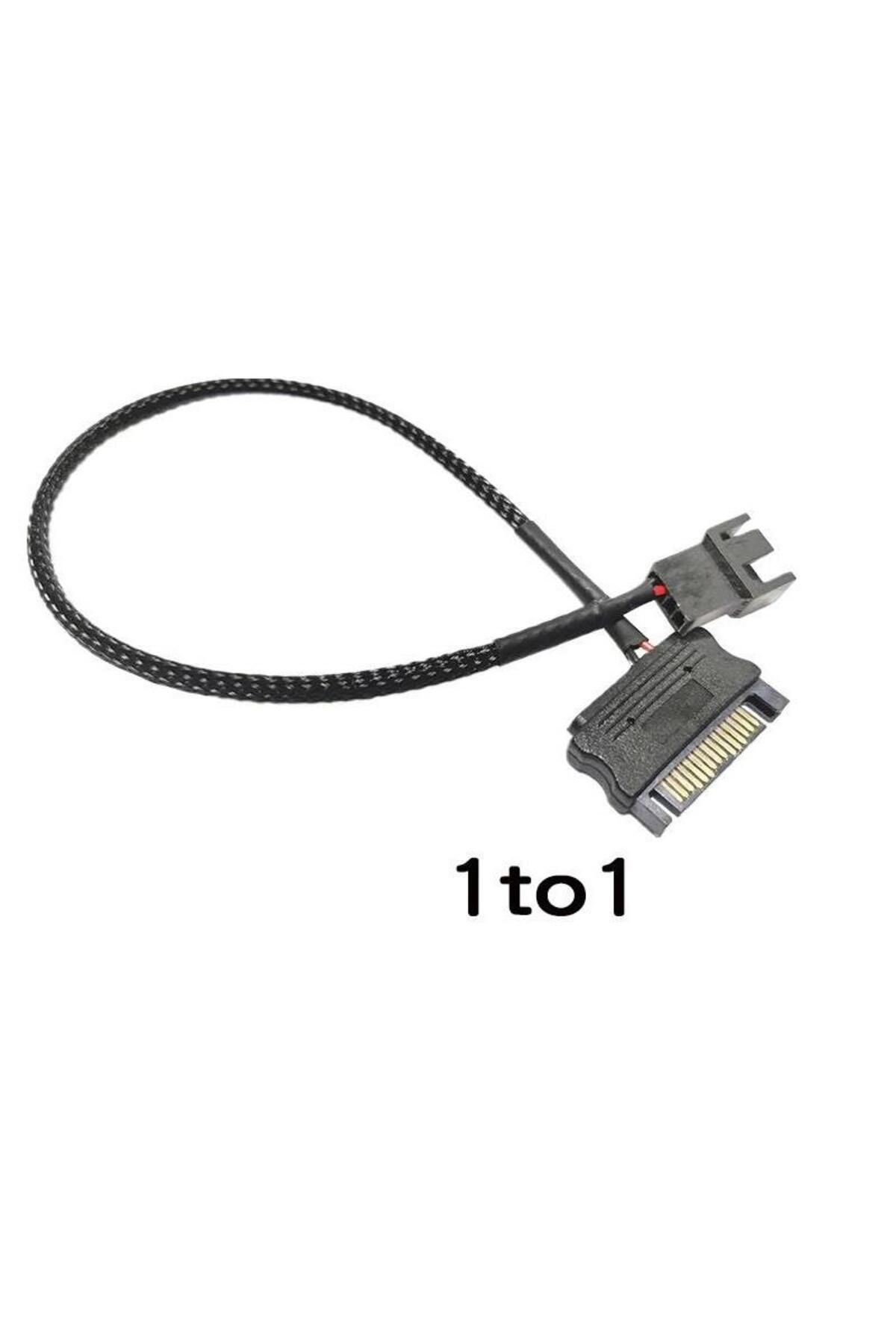 Temiz Pazar 4903 Sata Power To Fan Çevirici Y PWM Çoklayıcı Splitter Kablosu 1 Port 2 Pin