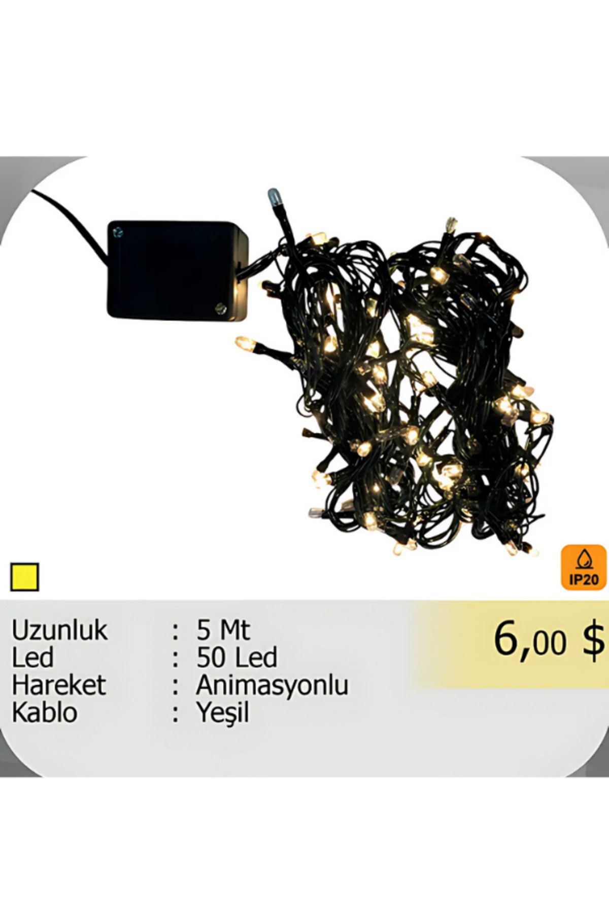 ELKHOUSE ElektrikHouse LED Peri Işığı 50 Led -Animasyonlu 5 Metre