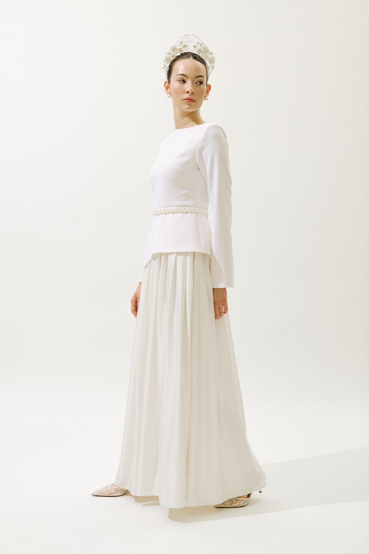 Manuka-ANNITA ABENDKLEID ECRU 3