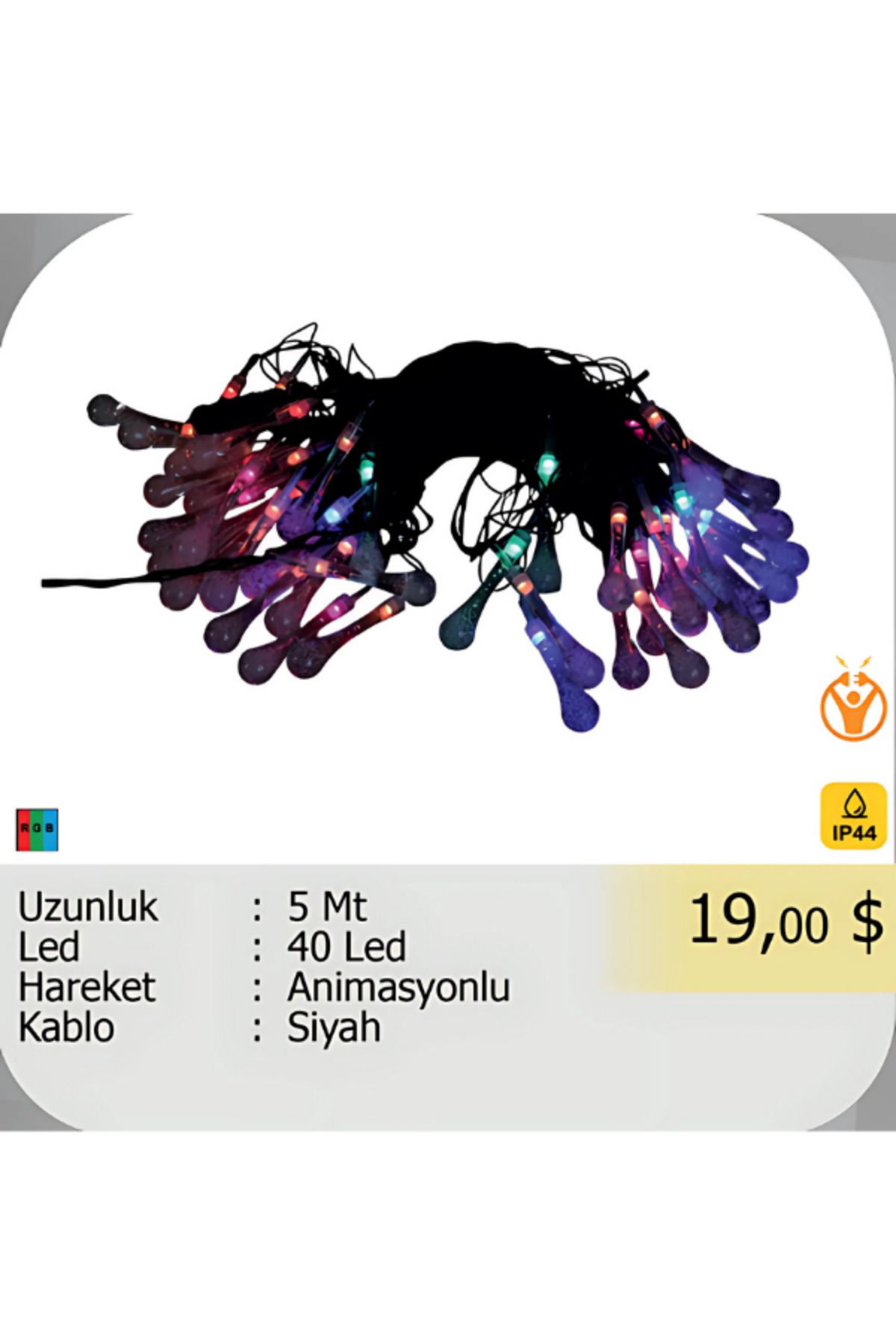 ELKHOUSE ElektrikHouse LED Peri Işığı 40 Led - Animasyonlu 5 Metre