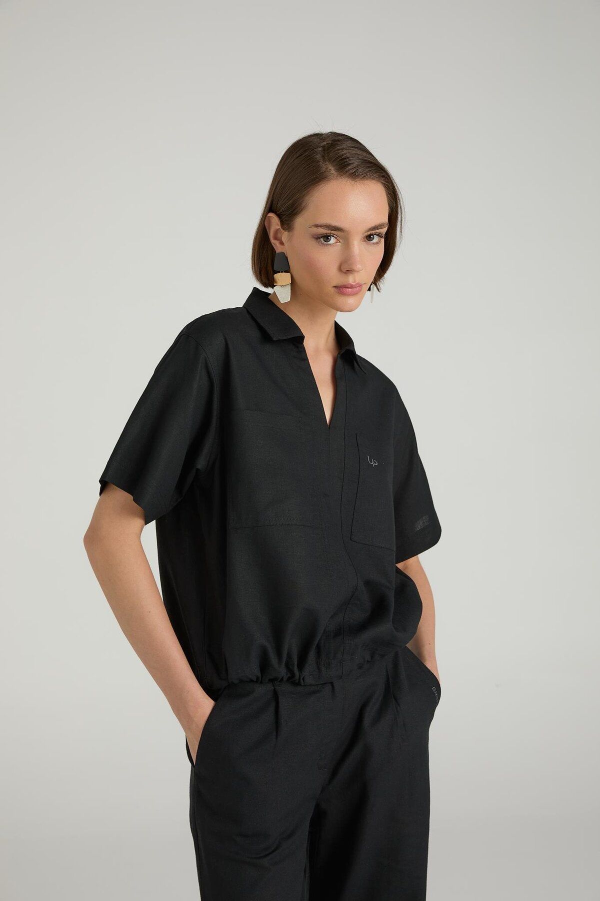 Brand Up BRANDUP Keten Karışımlı Polo T-shirt