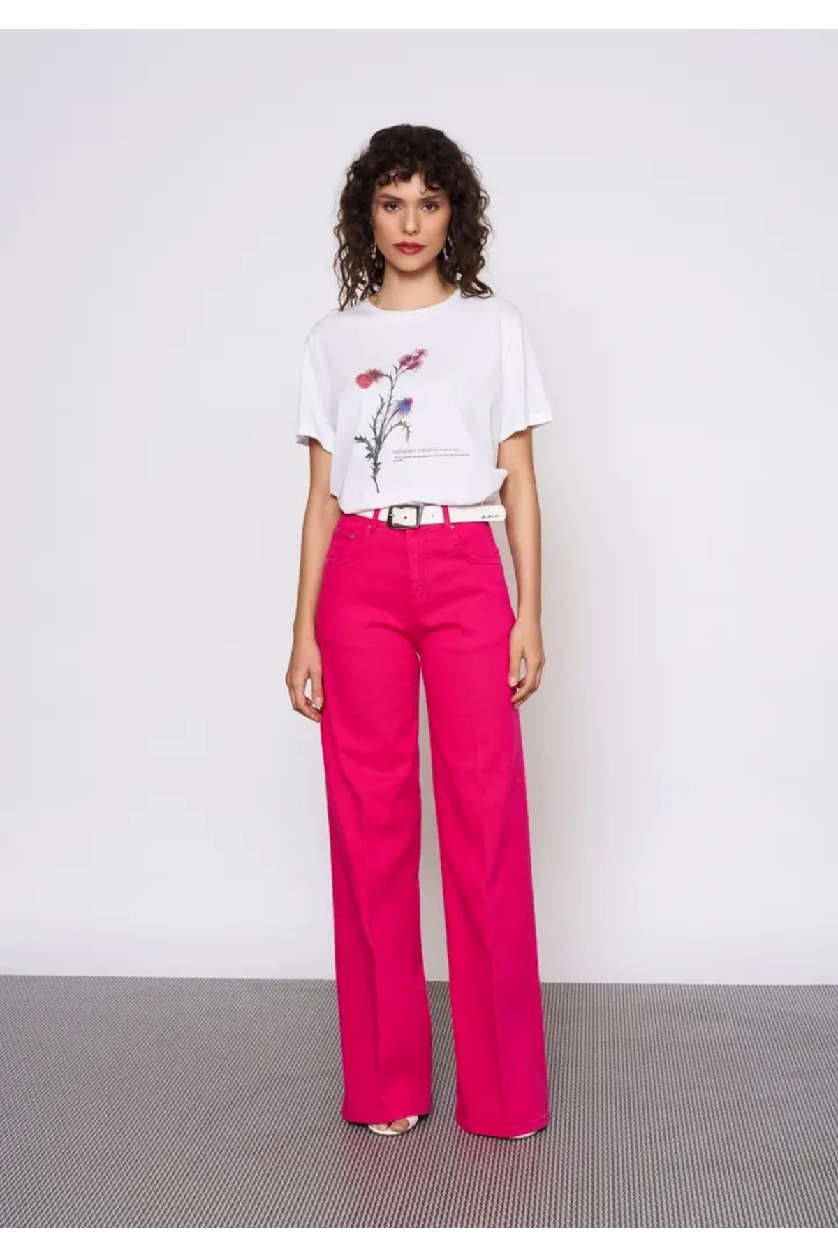 EUROFASHION Fuşya Lisa Denim Pantolon