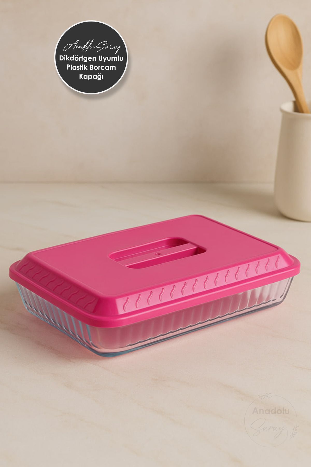 Anadolu Saray-2-Piece Rectangular Compatible Plastic Pyrex Lid Durable Freshness Preserving Convenient to Carry Pyrex Lid 3