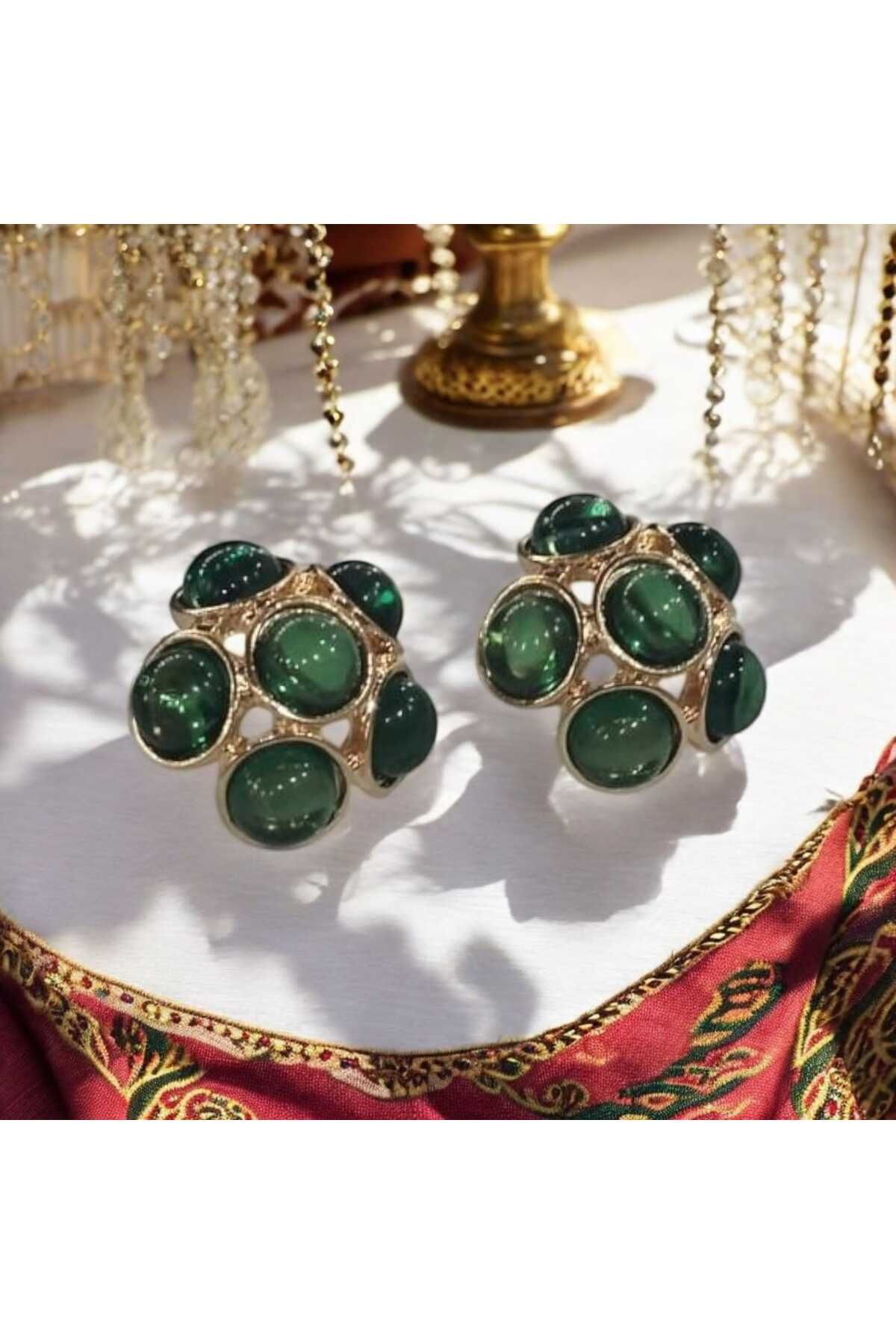 Fundéa Jewelry Kraliyet Zümrüdü Küpesi Yeşil Renk