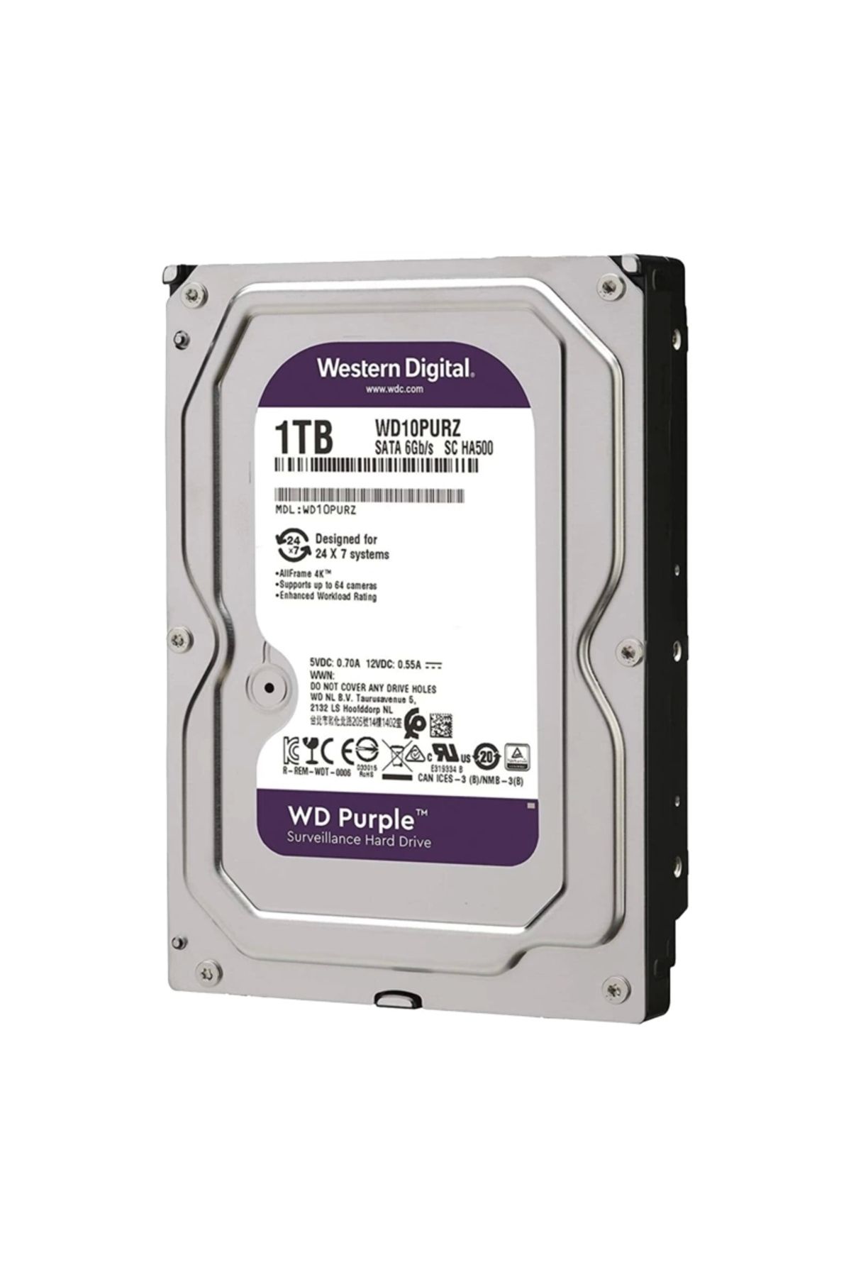 İnnMerry WESTERN DIGITAL PURPLE WD10PURZ 1 TB SATA 6GB/S 7/24 GÜVENLİK HARDDISK (5047)