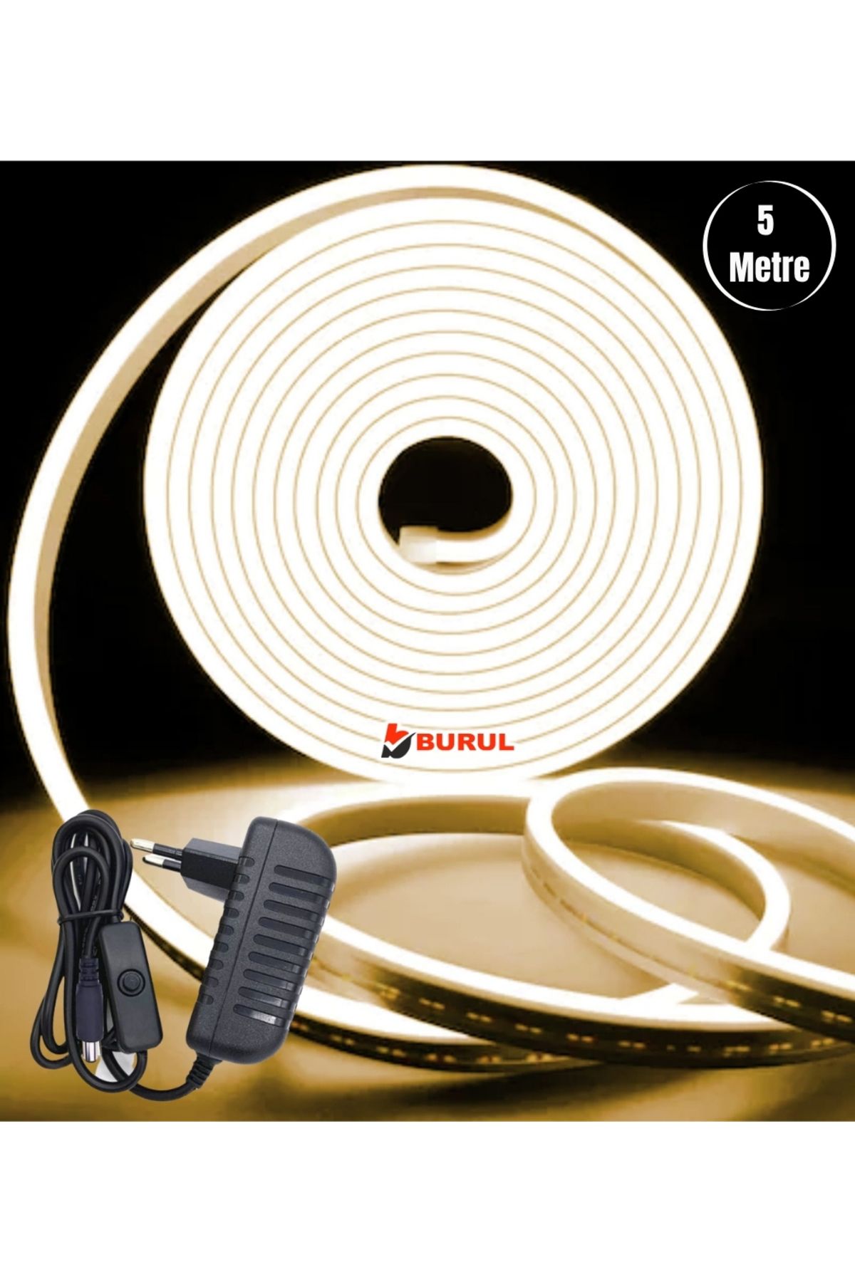 burul SB-6535 5 Metre Gün Işığı Esnek Neon Led Şerit Butonlu Dekoratif Aydınlatma Seti