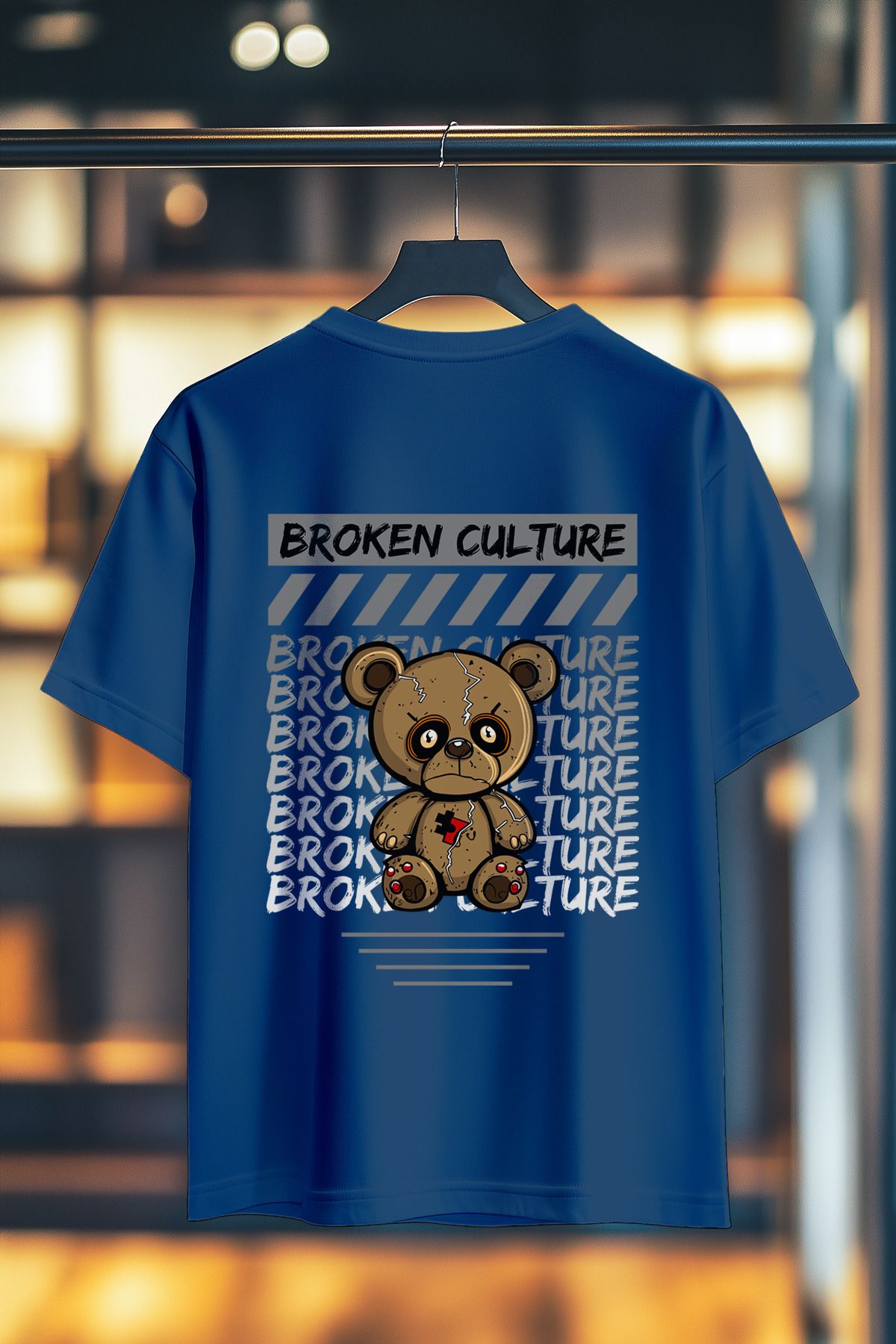 BookOrBook Broken Culture %100 Pamuk Premium Kalite Sırt Baskılı T-Shirt
