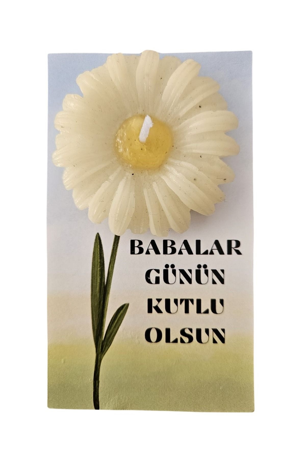 chicore Papatya kartlı mum kişiselleştirilebilir