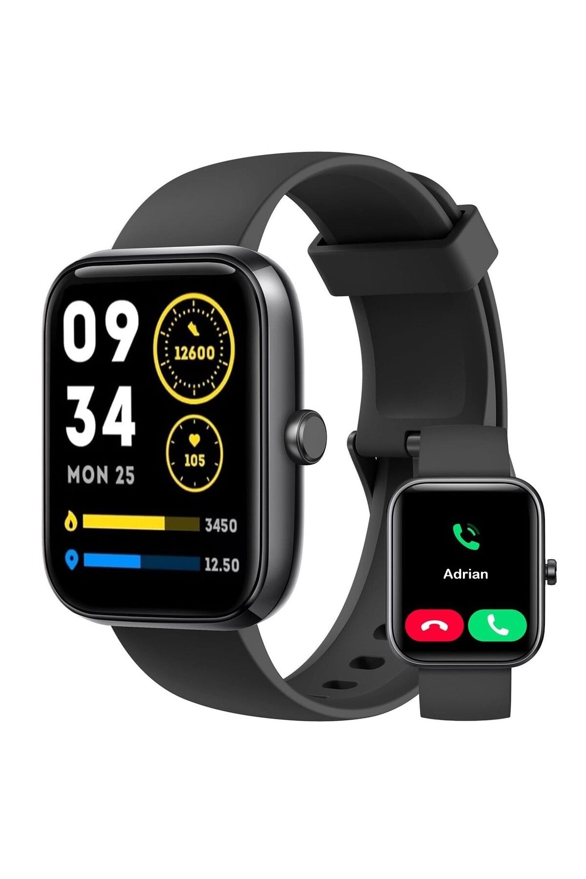 Singlait-Ceas smartwatch, Singlait QS7, 1.85inch,sporturi multiple, ritm cardiac,notificari, termometru, apel 1