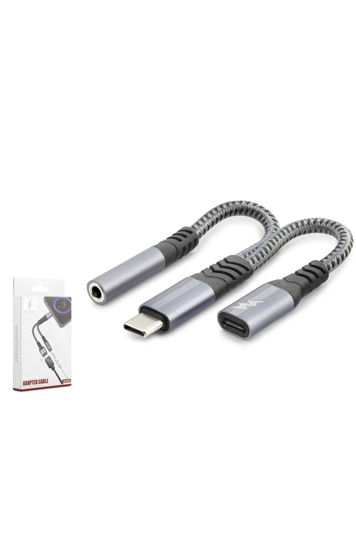 HADRON GJ-018 TYPE-C TO 3.5MM + TYPE-C F KABLO CAR ŞARJ 100W