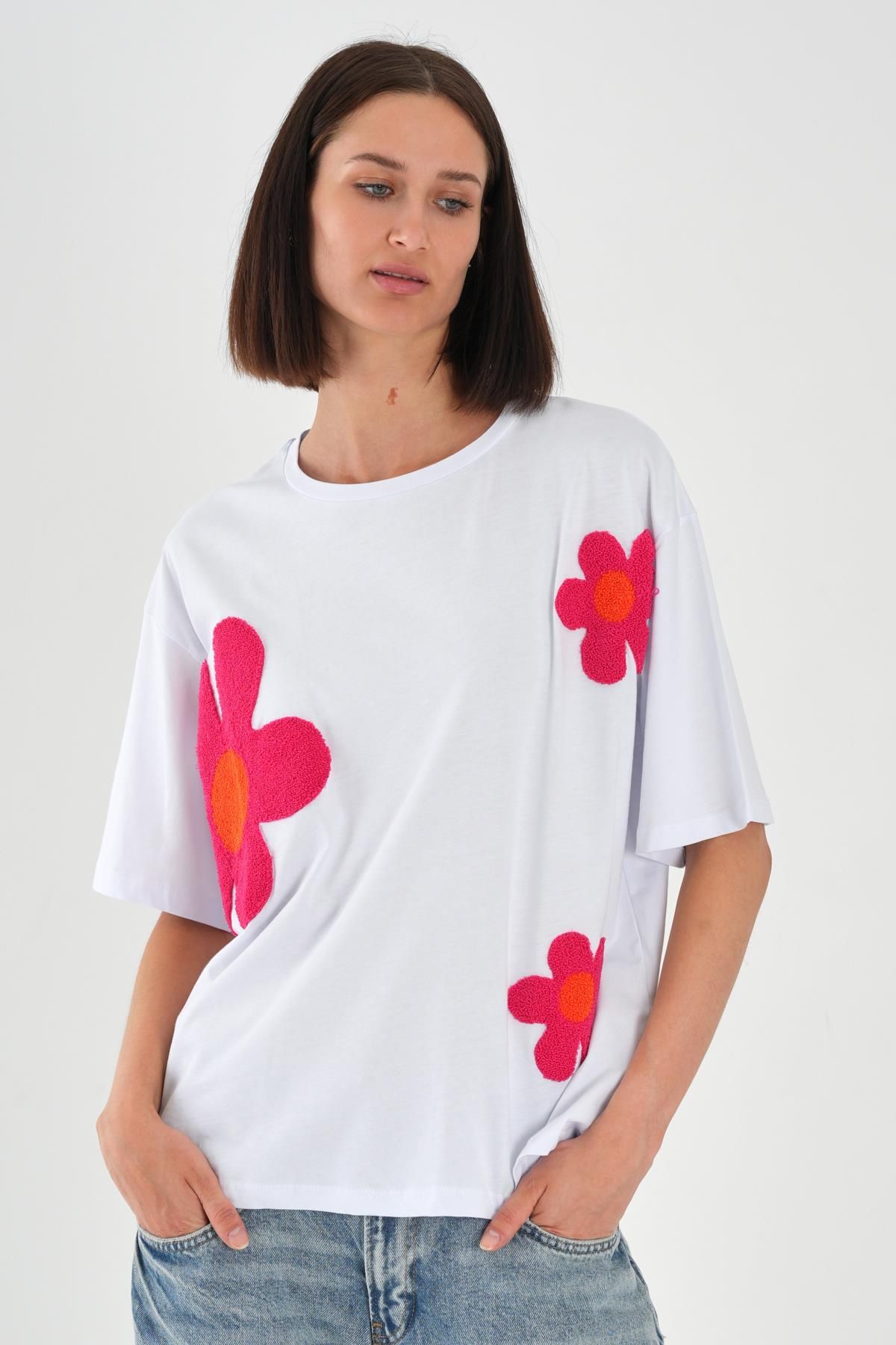 ALEXANDERGARDI Çicek Desenli Kadın T-shirt