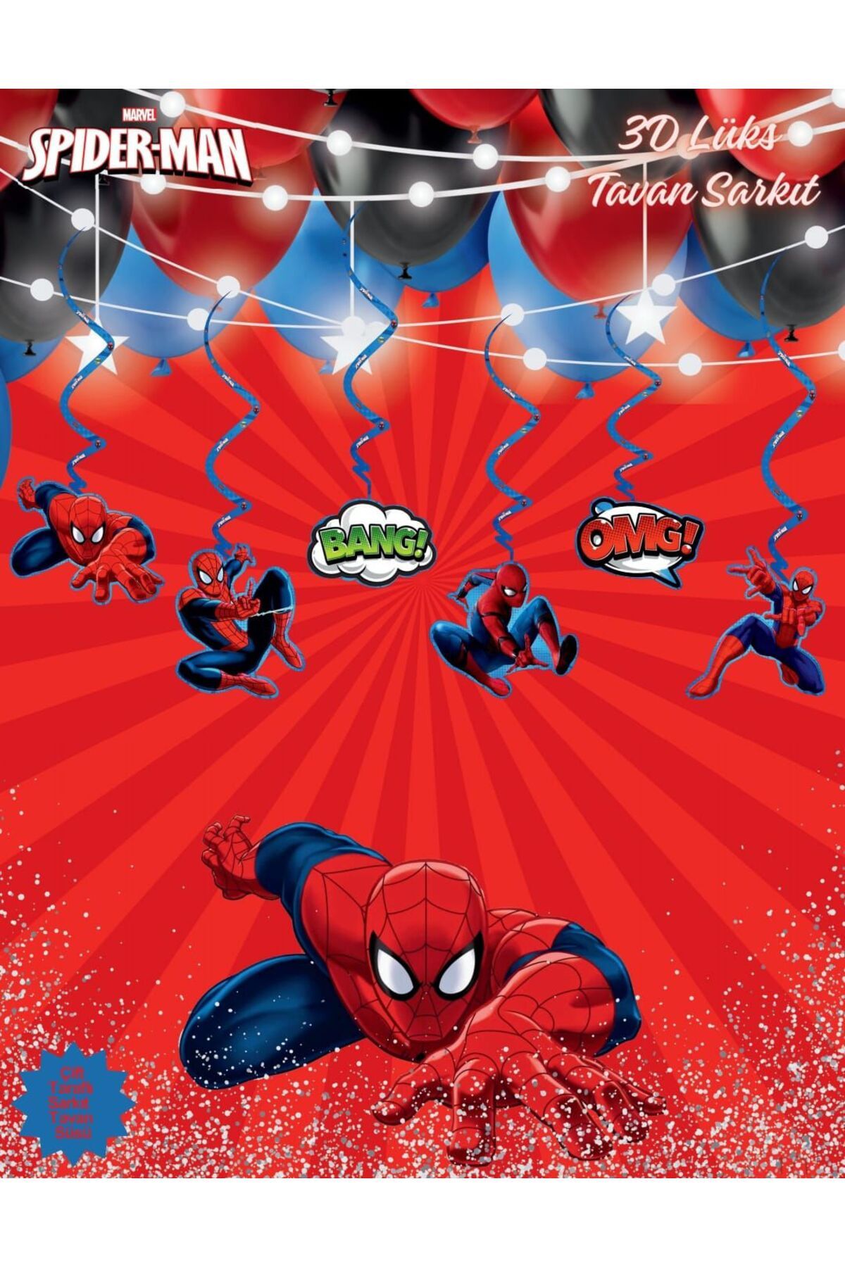 Cadde Süs Spiderma Temalı 3D Lüks Tavan Sarkıt