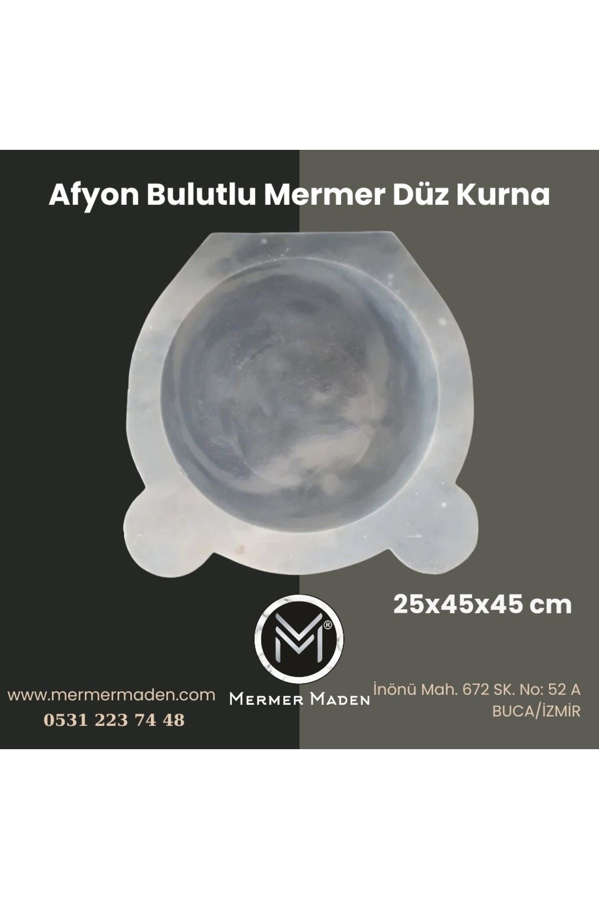 entrend11 Afyon Bulutlu Mermer Düz Kurna