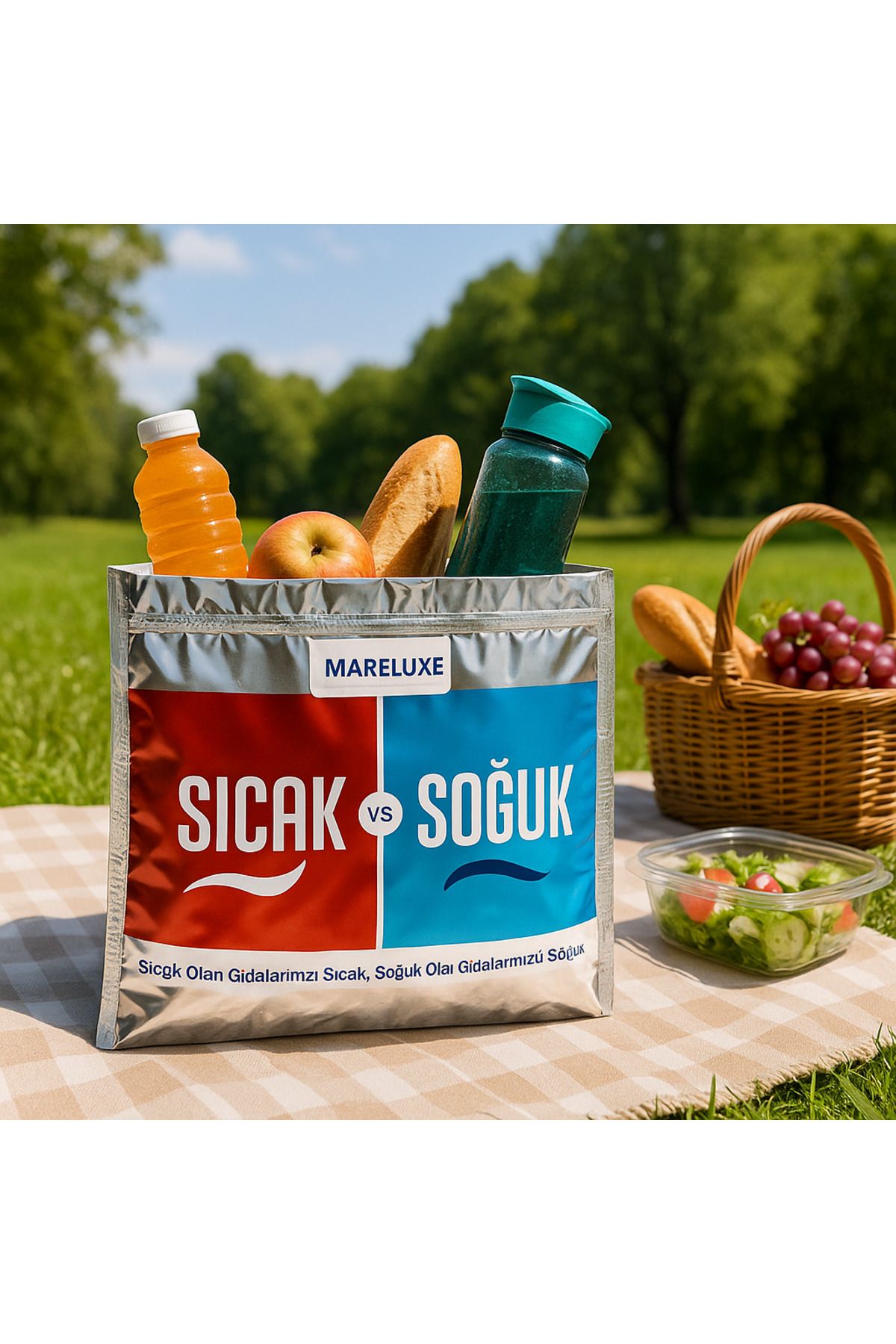 Mareluxe Sıcak-Soğuk Korumalı Termal Gıda Çantası | Su Geçirmez, BPA İçermez, Piknik & Seyahat İçin İdeal |
