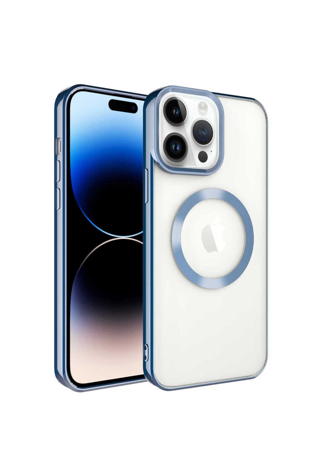 halkhouse İphone 14 Pro Kılıf Magsafe Wireless Şarj Özellikli Renkli İnce Silikon Setro Silikon