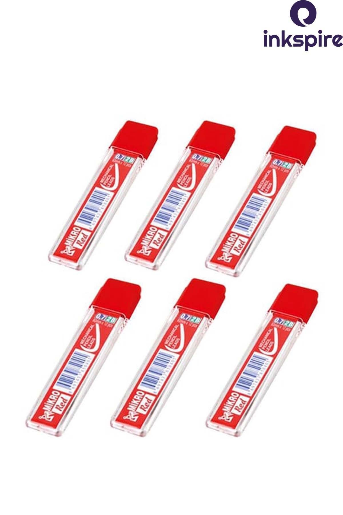 inkspire-0.7 Pen Tip Red Color 60 mm 20Li 12 Pack Micro 0.7 2B Red Writing Mechanical Versatile Pen Tip 3