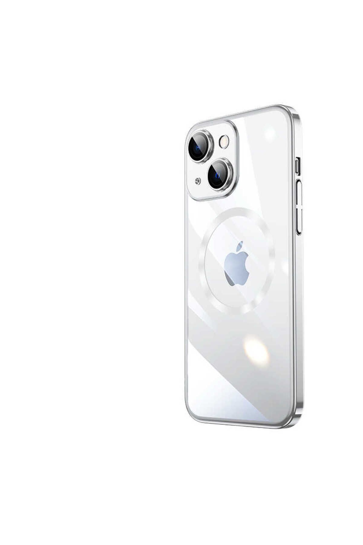 halkhouse İphone 14 Plus Kılıf Wireless Şarj Özellikli Sert PC Şık Riksos Magsafe Kapak