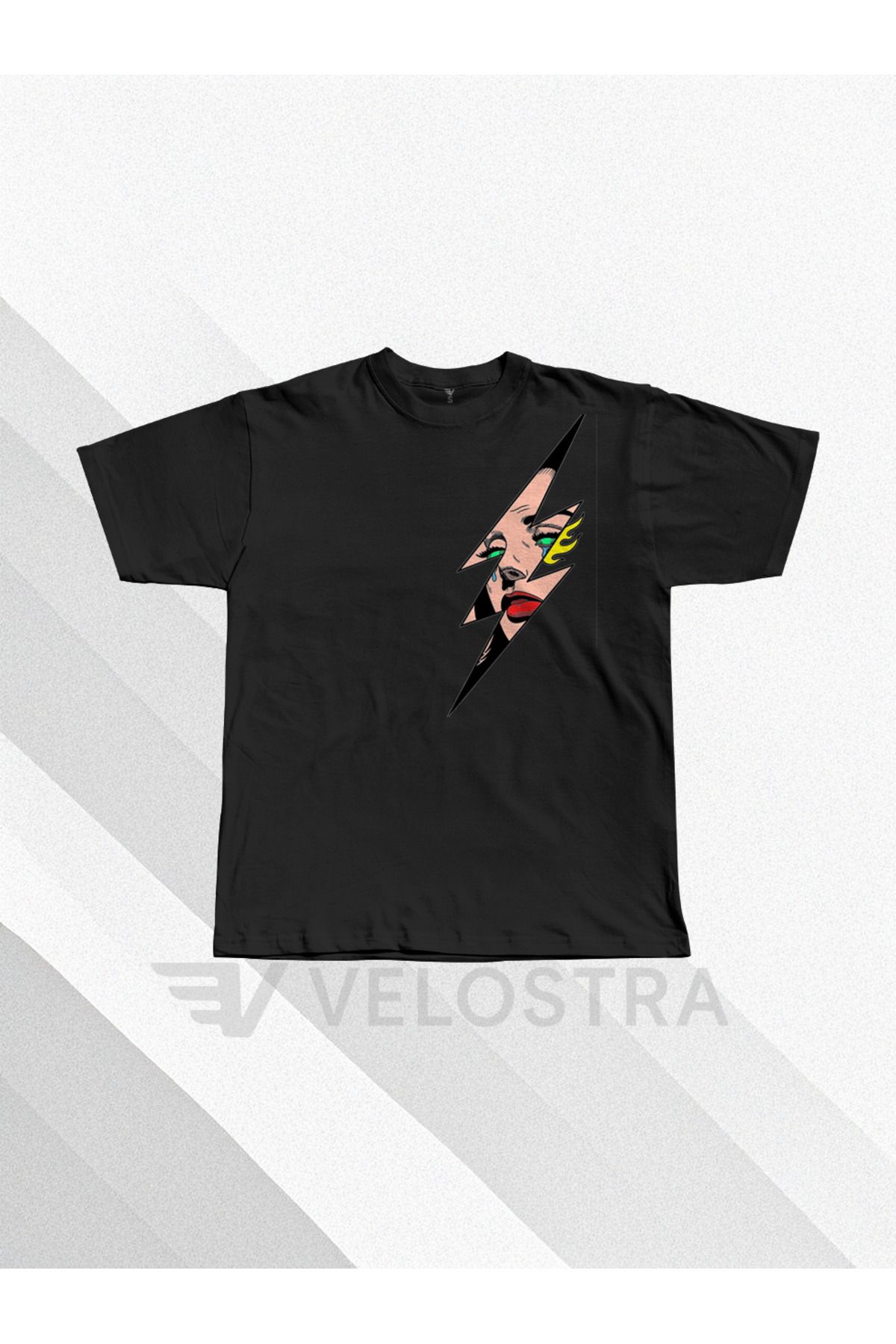 Velostra Unisex Retro baskılı Oversize T-shirt