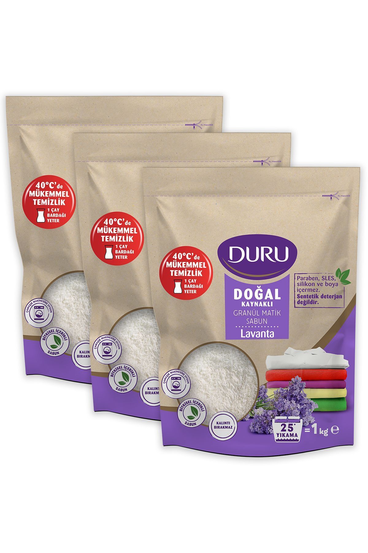 Seddar Collection Duru Granül Sabun Lavanta 1000 gr 3 Adet