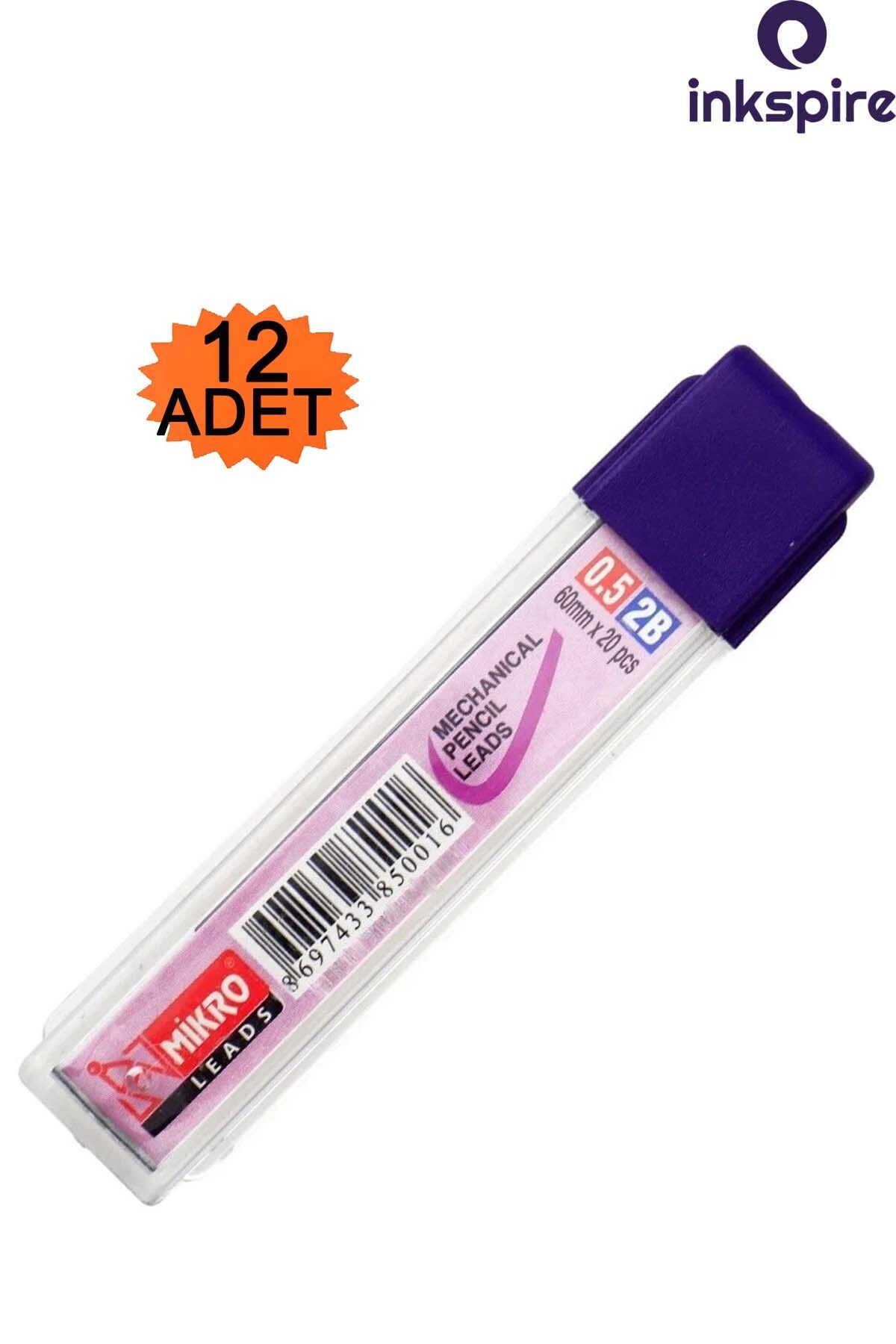 inkspire-0.5 Pen Tip 60 mm 20 Li 12 Pack Micro Versatile Pen Tip 0.5 2B Tip Pen Tip Mechanical Tip Leads 1
