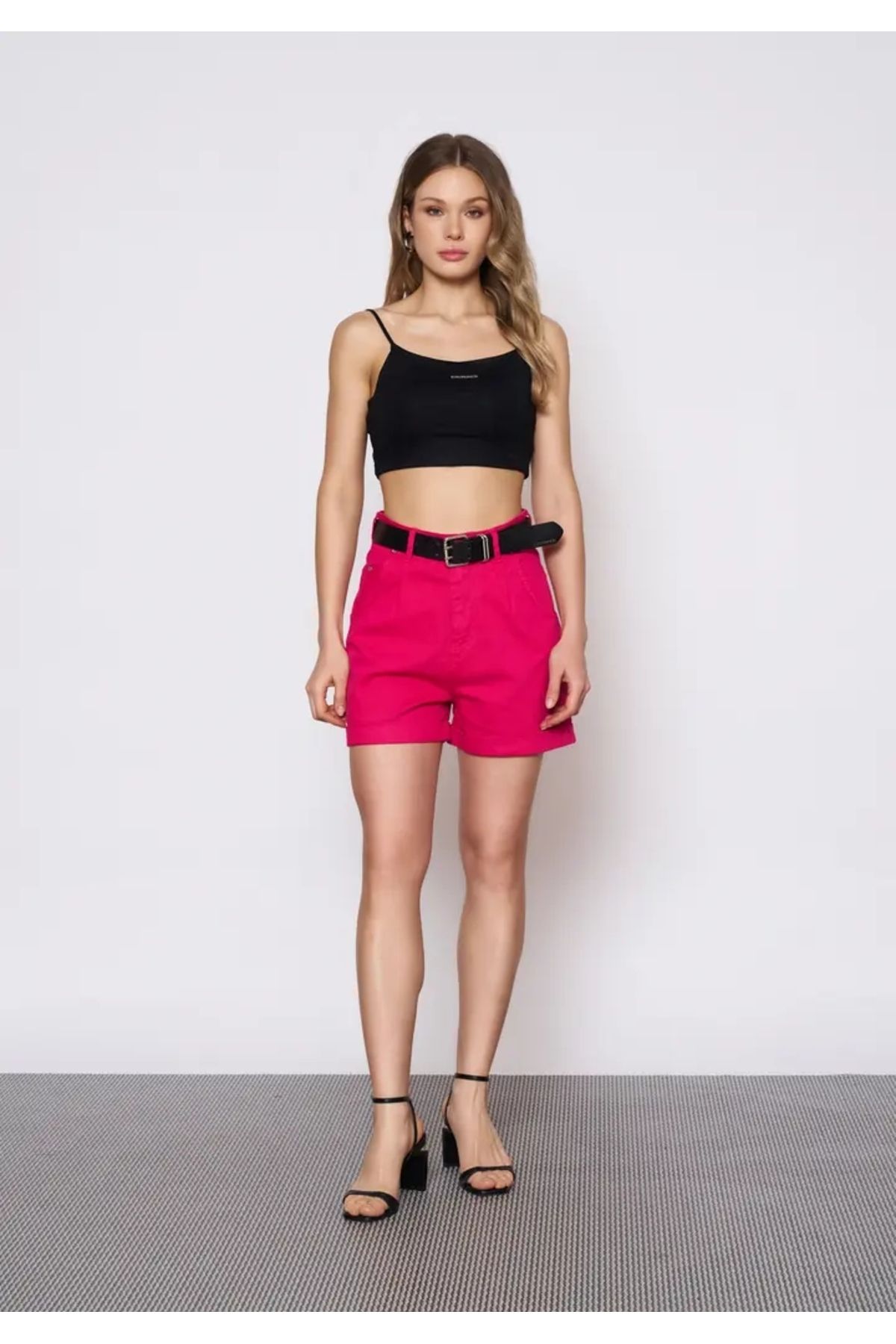 EUROFASHION Fuşya Denim Şort