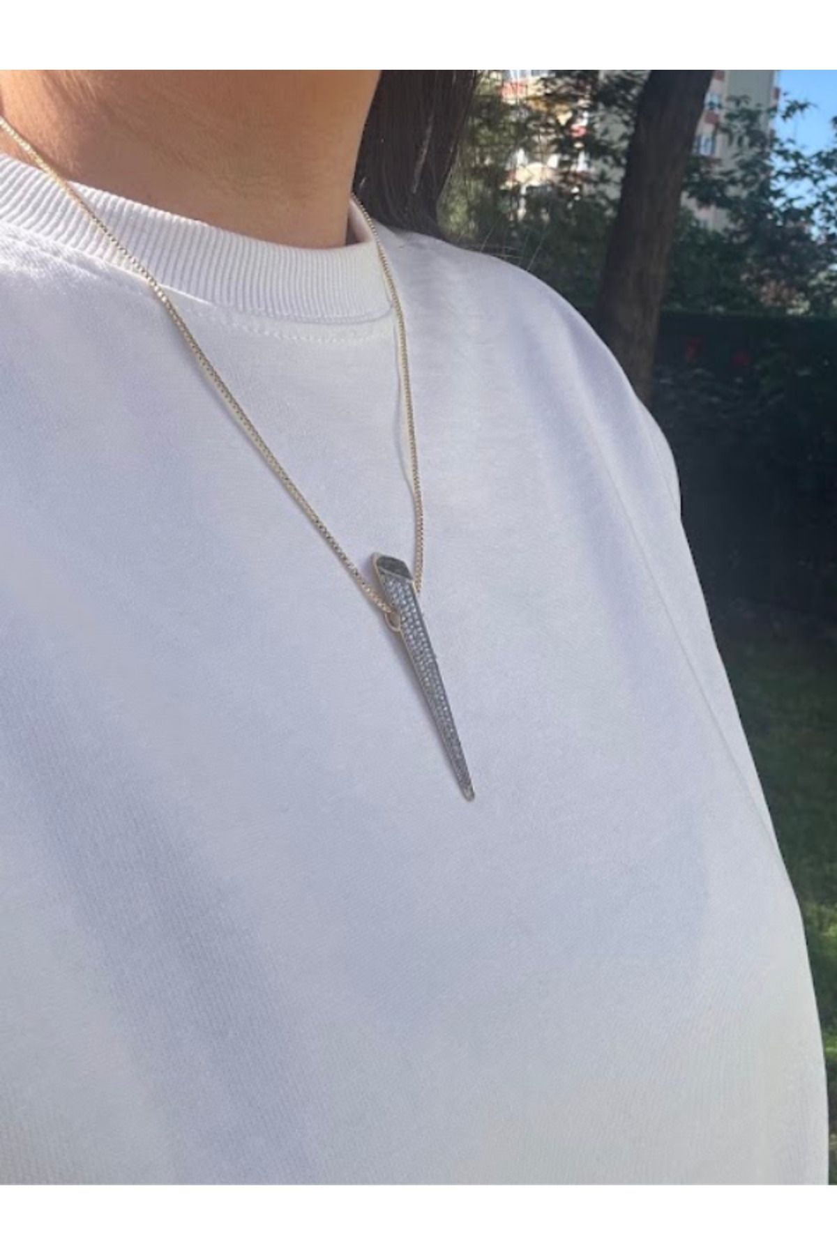 bijuxbymrv Özel Seri Zirkon Taşlı Prizma Kolye