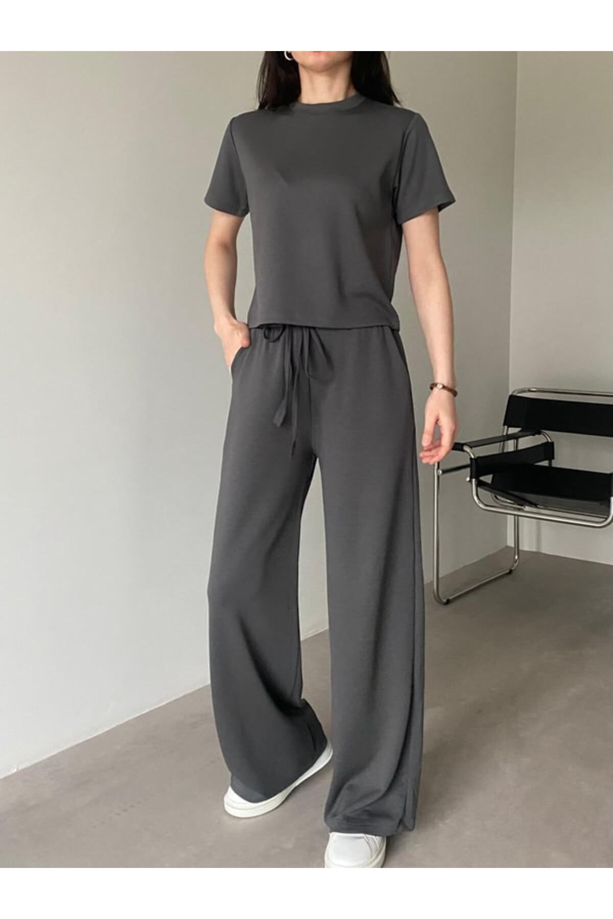 Neba Boutique Kadın Modal Penye Esnek Yüksek Bel Eşofman Takımı