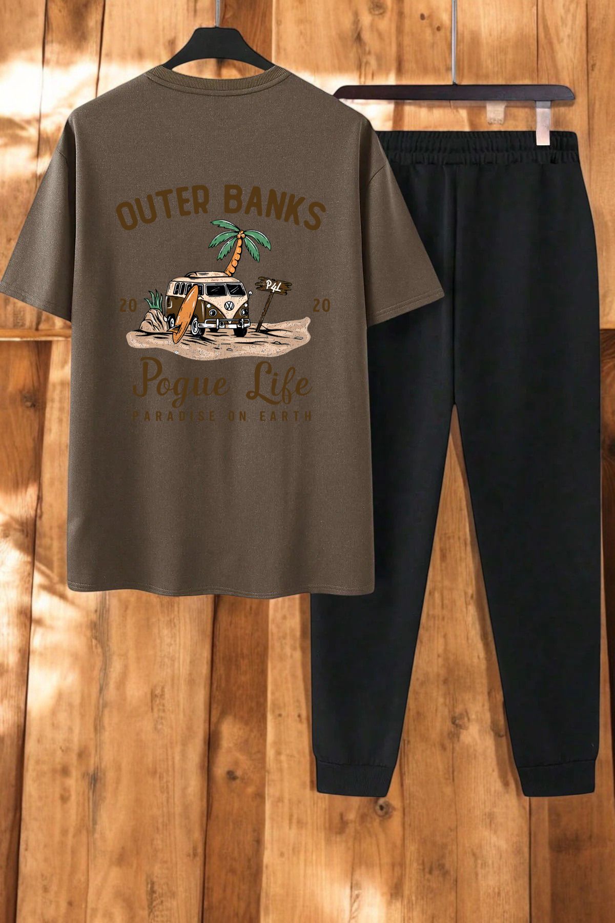 uyguntarz Unisex Outer Banks Tasarım Basklı Tshirt Eşofman Takımı