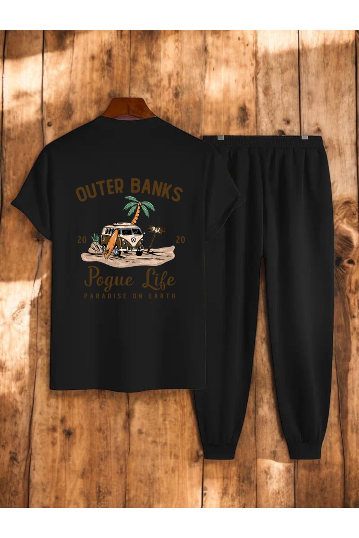uyguntarz Unisex Outer Banks Tasarım Basklı Tshirt Eşofman Takımı