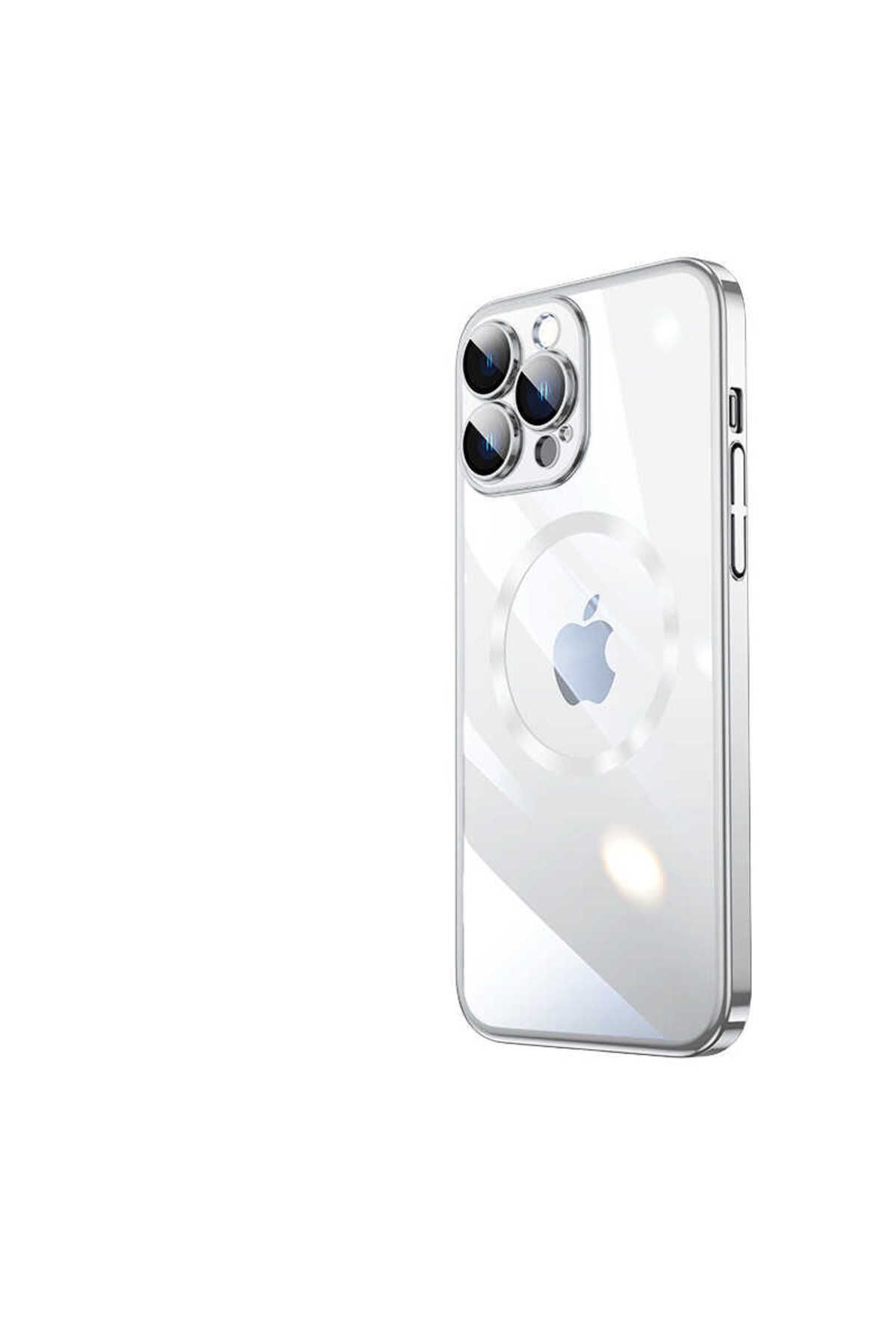 halkhouse İphone 14 Pro Kılıf Wireless Şarj Özellikli Sert PC Şık Riksos Magsafe Kapak