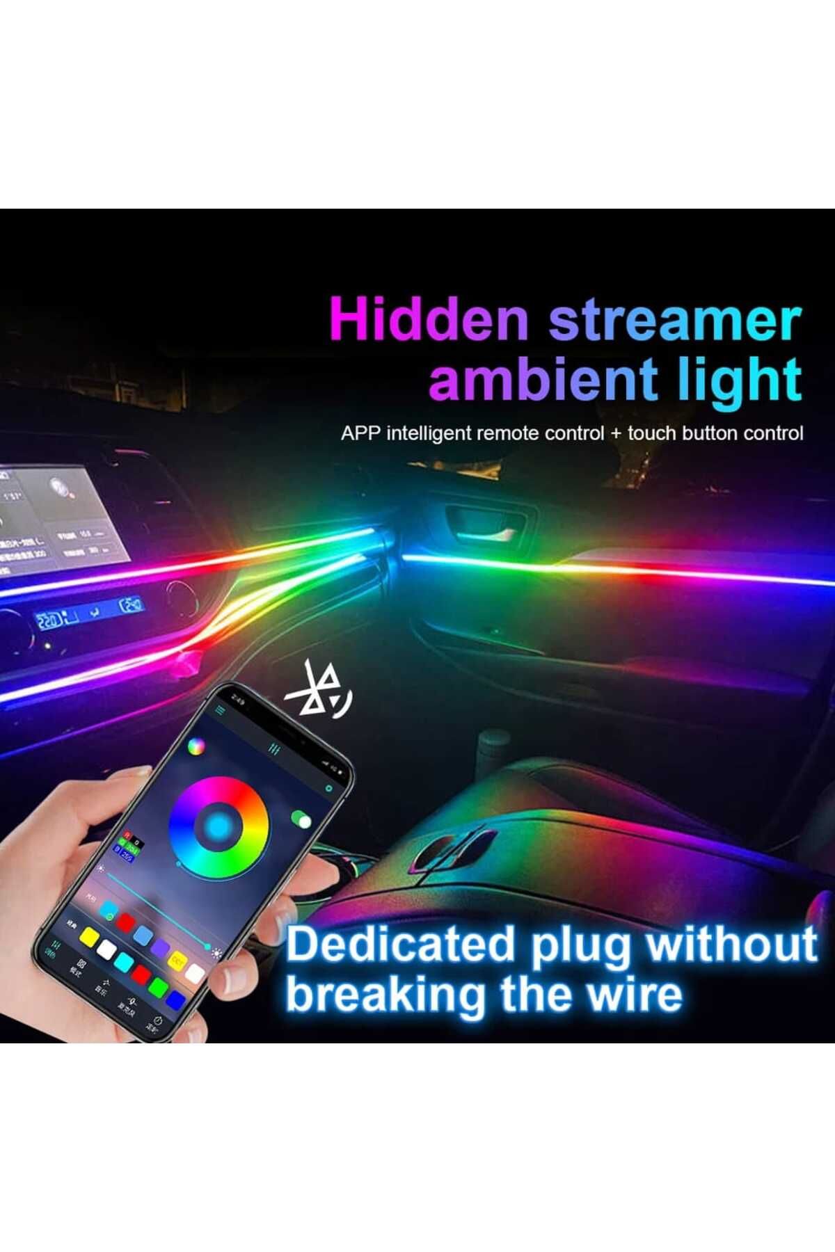 AUTOREY-Lumini ambientale LED premium, kit RGB 18 în 1, efecte dinamice Symphony cu control prin aplicație 7