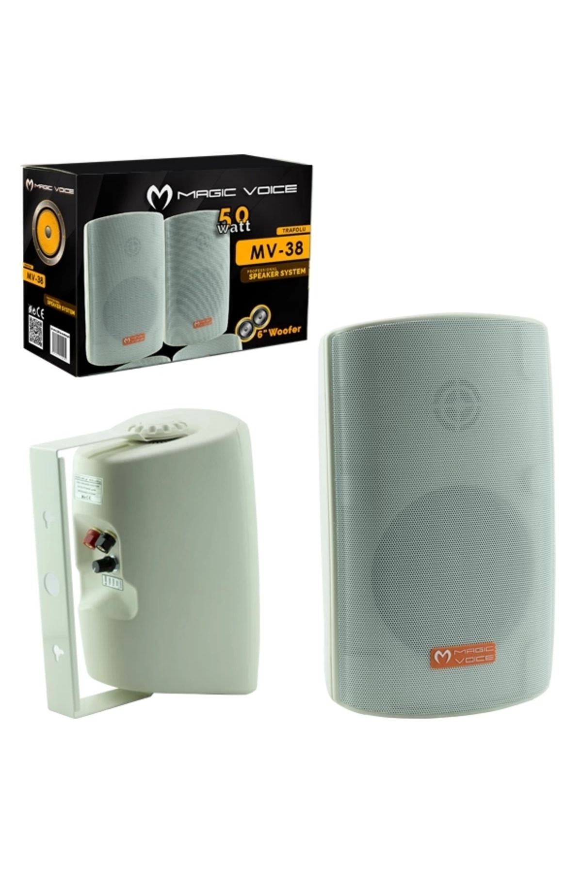 İnnMerry MAGICVOICE MV-38 11 CM 50 W BEYAZ SÜTUN HOP 2Lİ TAKIM TRAFOLU (5047)