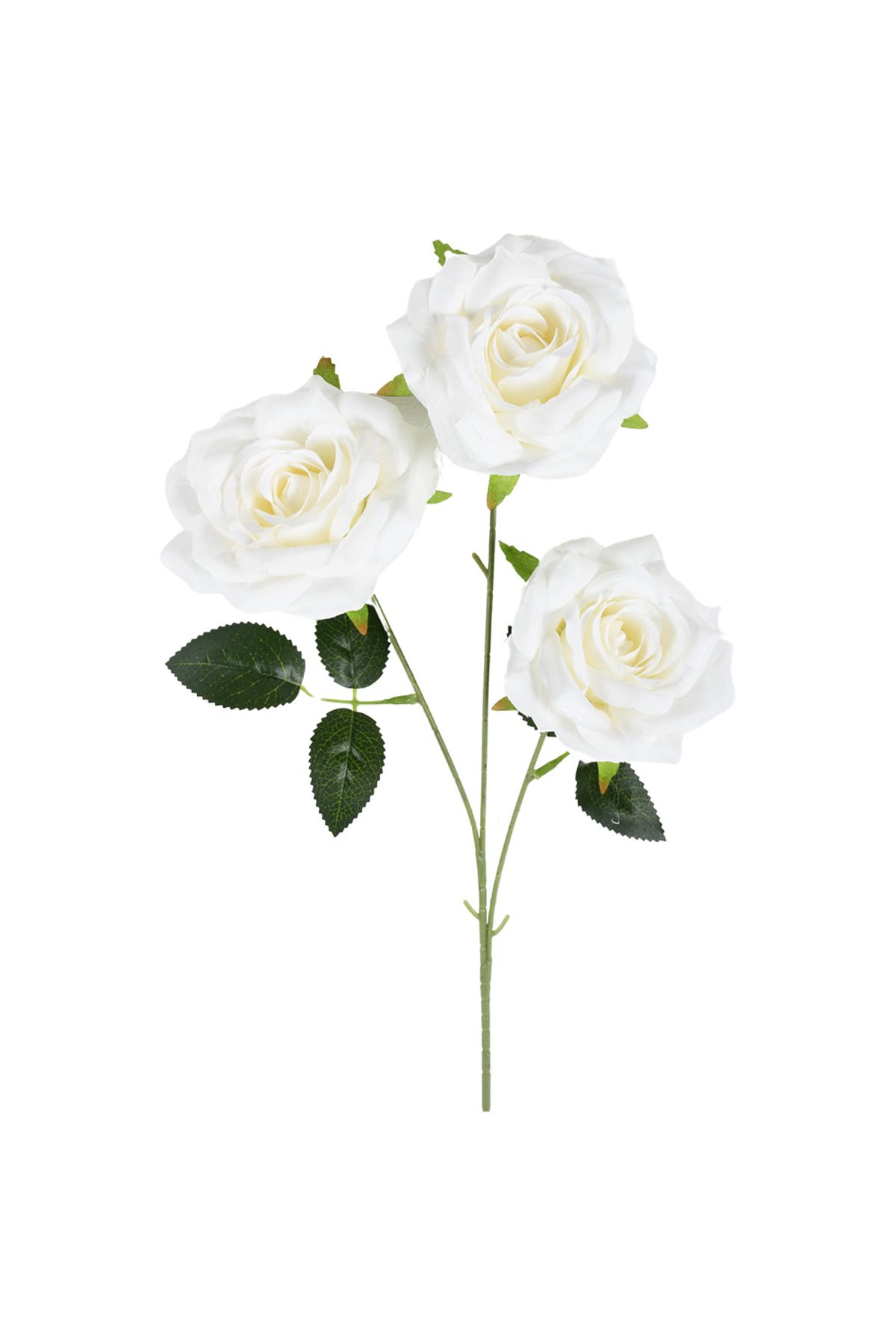 Leona Dekoratif Ürünler TRIPLE ROSE YAPAY CICEK BEYAZ