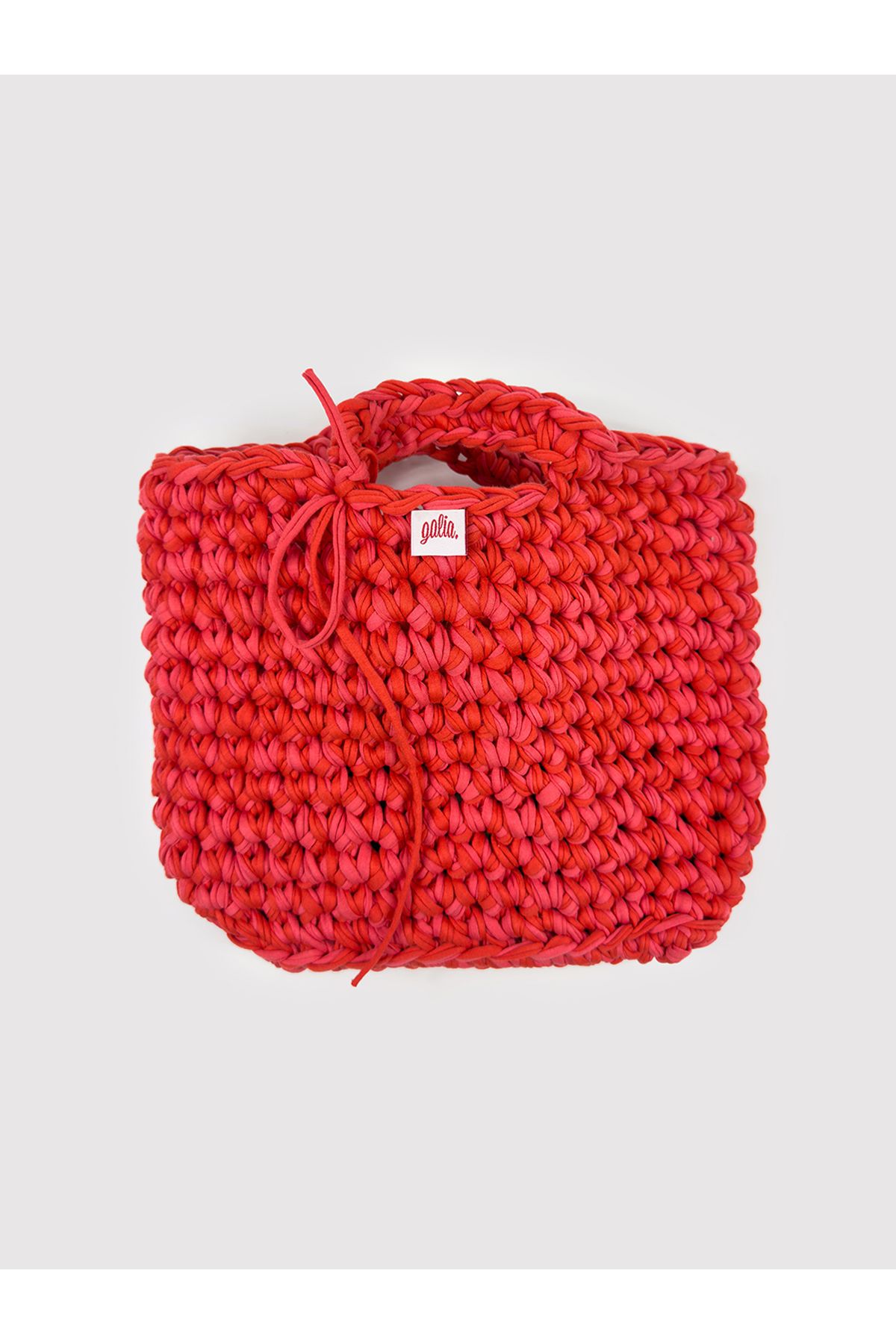 Galia Tasarım Sunset Brick – El Örgüsü Yapılı Büyük Tote Çanta (Kırmızı Tonları)