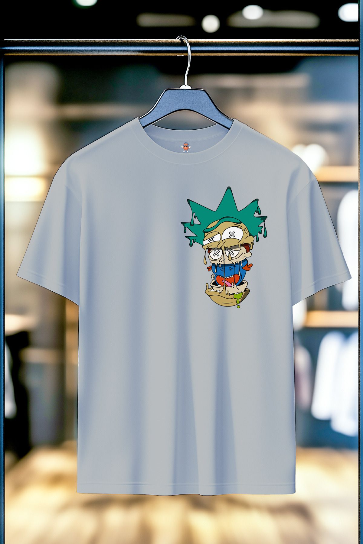 BookOrBook Rick and Morty %100 Pamuk Premium Kalite Sırt Baskılı T-Shirt