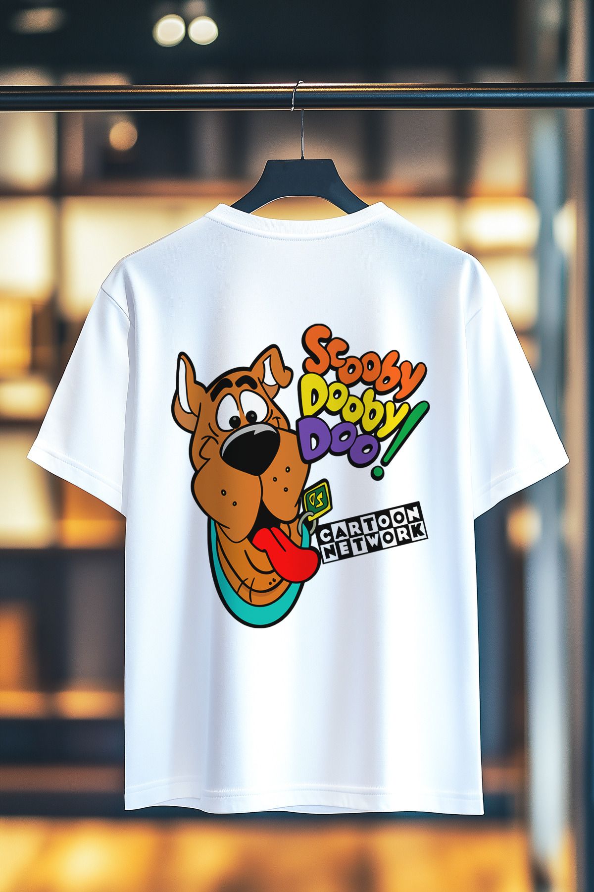 BookOrBook Scooby Doo Sırt Baskılı %100 Pamuk Yetişkin Premium T-Shirt