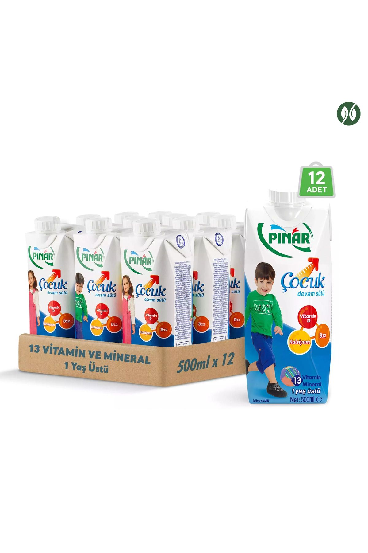 Pınar Çocuk Devam Sütü 500 ml x 12 adet – Minik Kahramanlara Büyük Destek!