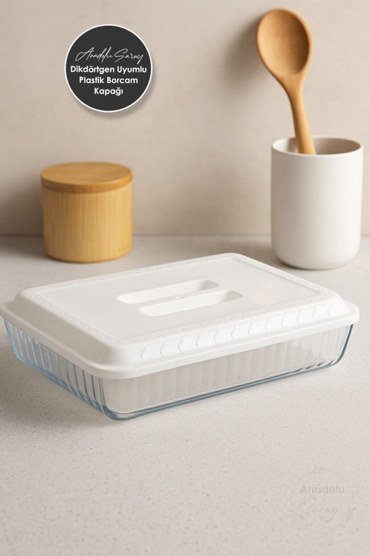 Anadolu Saray-1 Piece Rectangular Compatible Plastic Pyrex Lid Durable Freshness Preserving Convenient to Carry Pyrex Lid 2