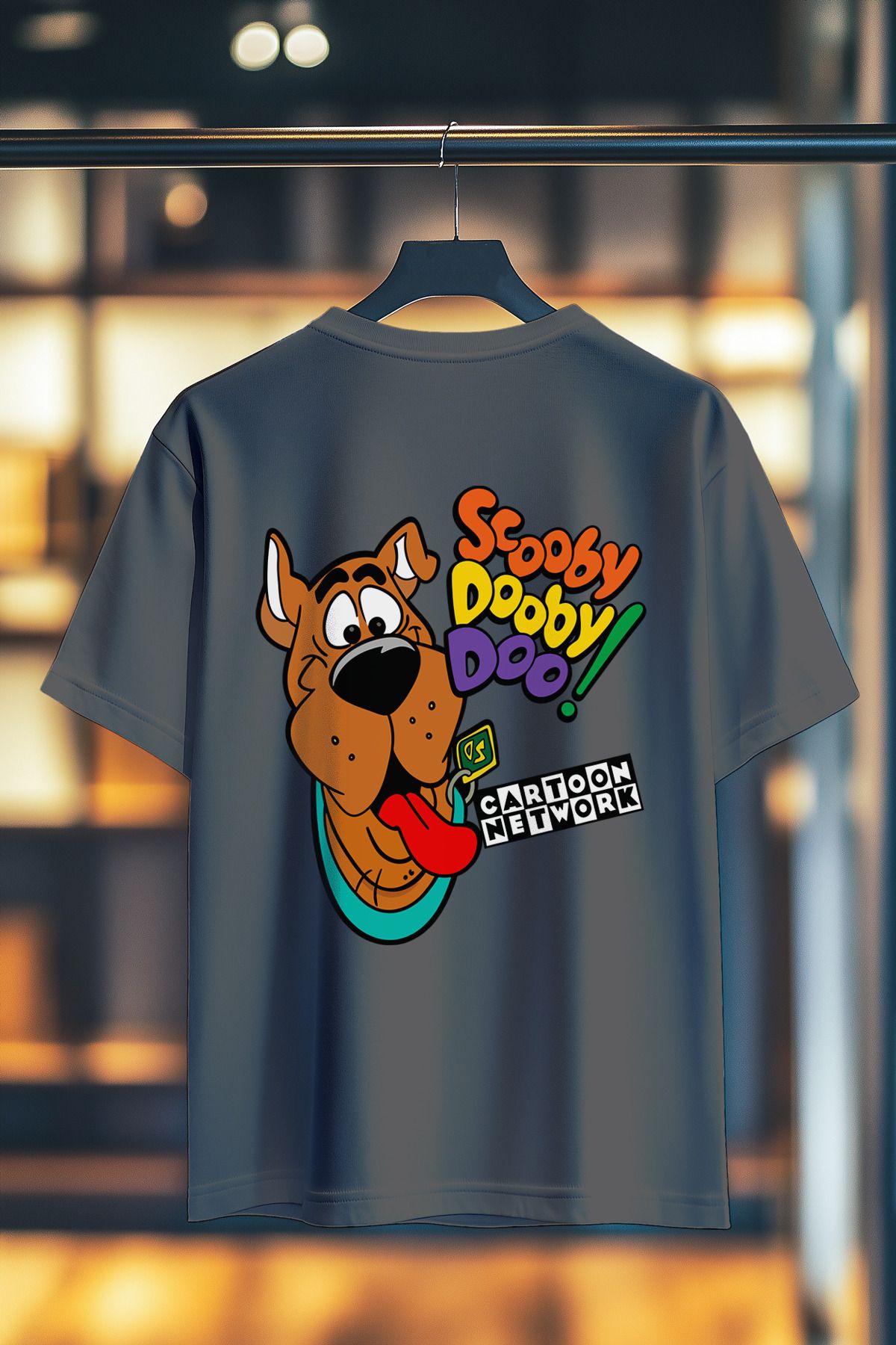 BookOrBook Scooby Doo Sırt Baskılı %100 Pamuk Yetişkin Premium T-Shirt
