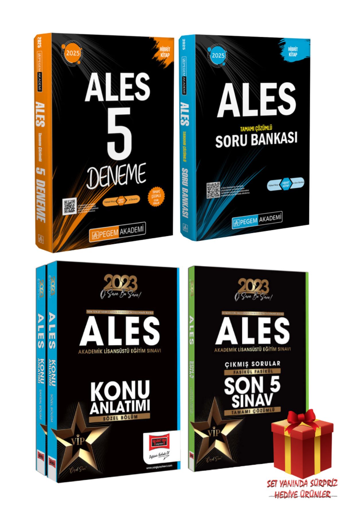 Pegem Akademi Yayıncılık 2025 ALES 5 Deneme+ Soru Bankası+ Yargı Konu Anlatımı+ Son 5 Sınav Çıkmış Sorular+ Sürpriz Hediye