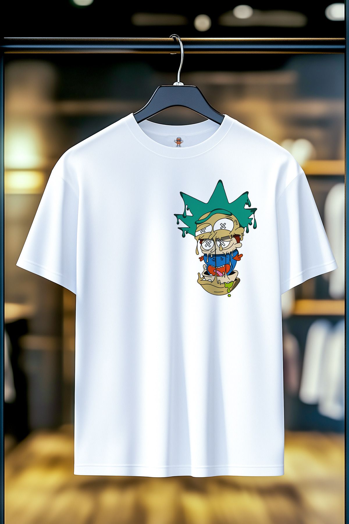 BookOrBook Rick and Morty %100 Pamuk Premium Kalite Sırt Baskılı T-Shirt