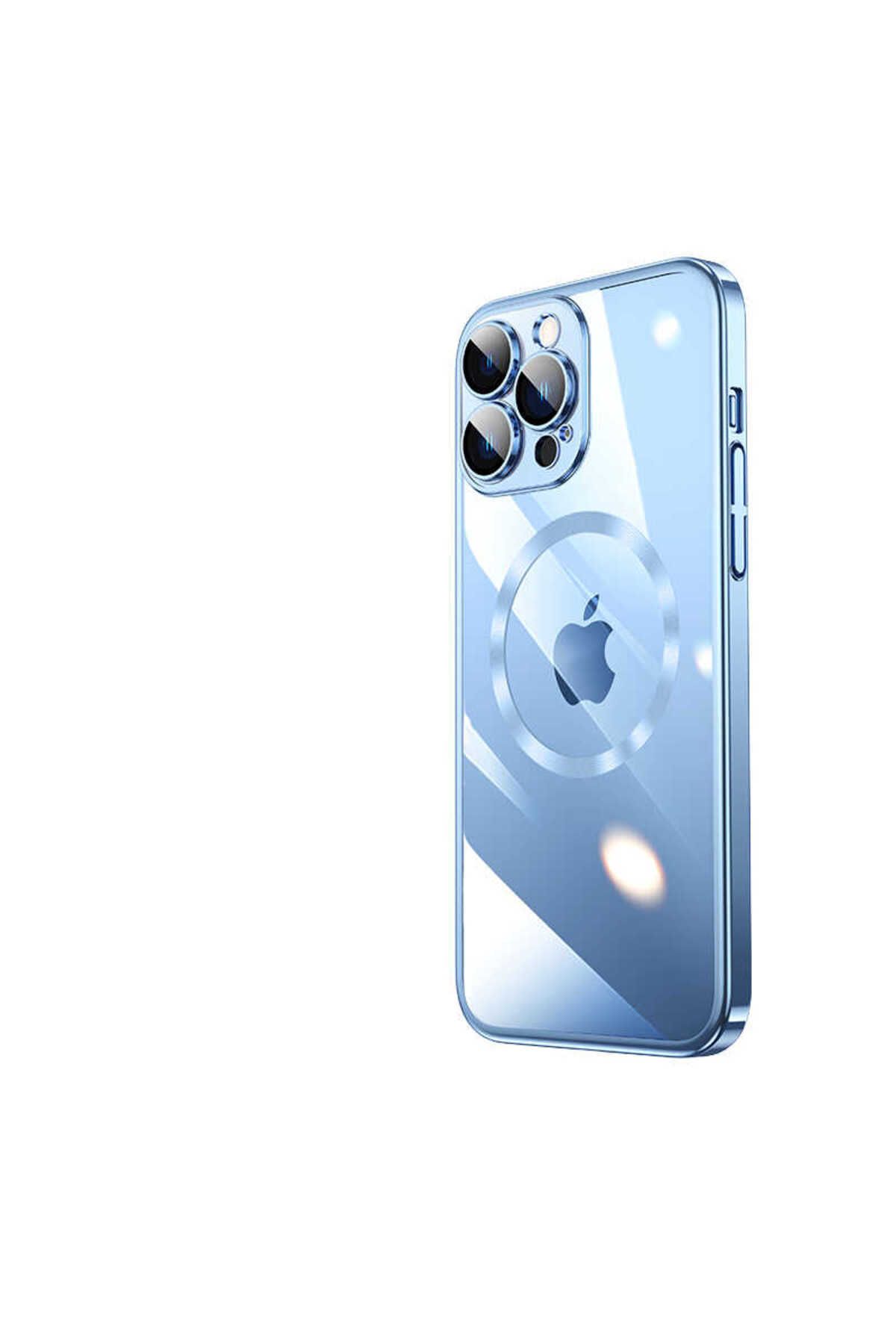 halkhouse İphone 14 Pro Kılıf Wireless Şarj Özellikli Sert PC Şık Riksos Magsafe Kapak
