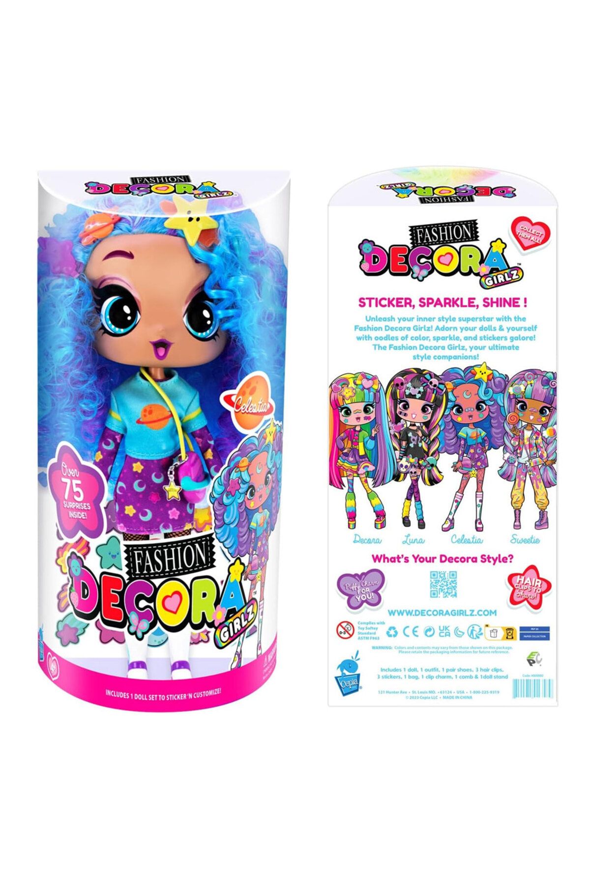 Decora Girlz 28 Cm Büyük Moda Bebek Celestia Cep/d1001